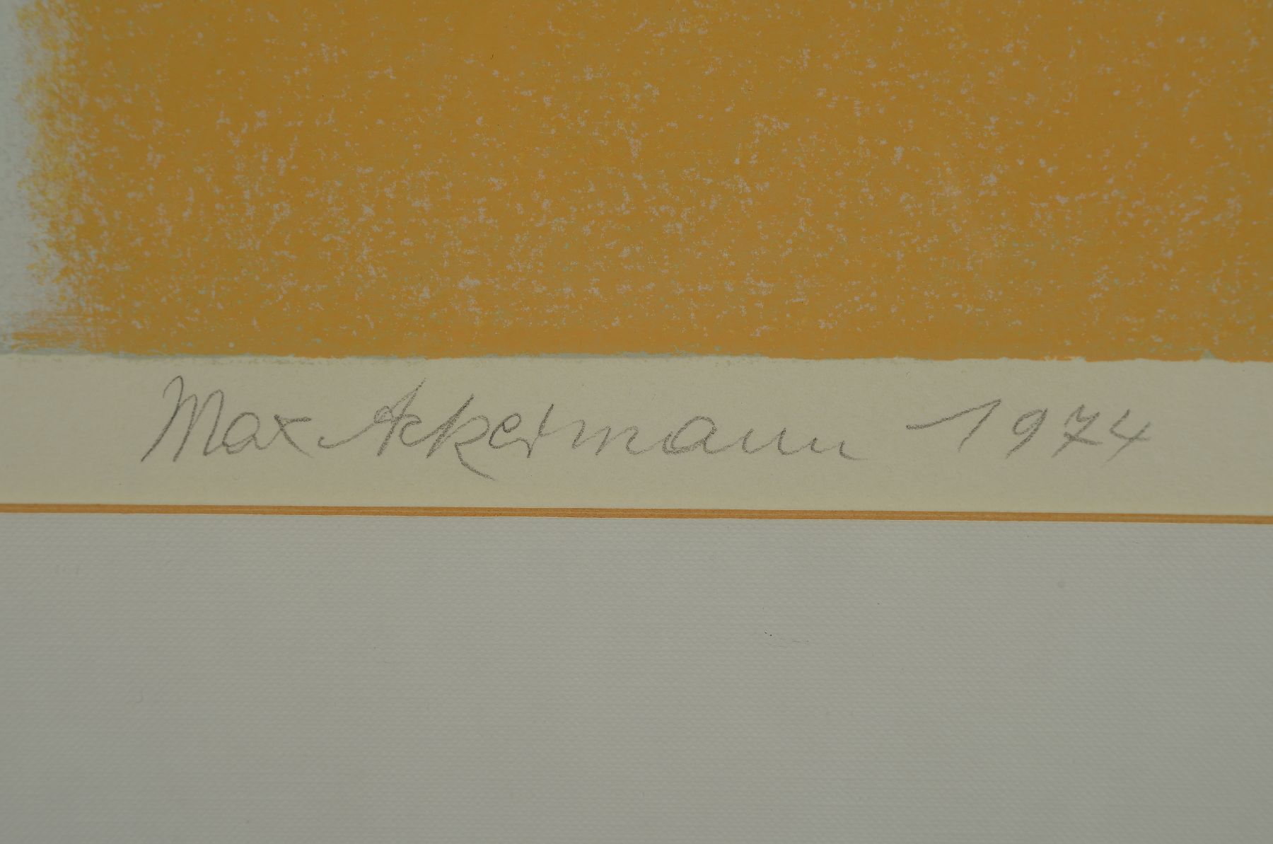 Detail b: Max Ackermann, 1887 Berlin - 1975 Unterlengenhardt, 2 abstr. geom. Darstellungen 59/150, dat. 1974 und e.a. dat. 1972, ca 53 x 37 cm, unter Glas, ...