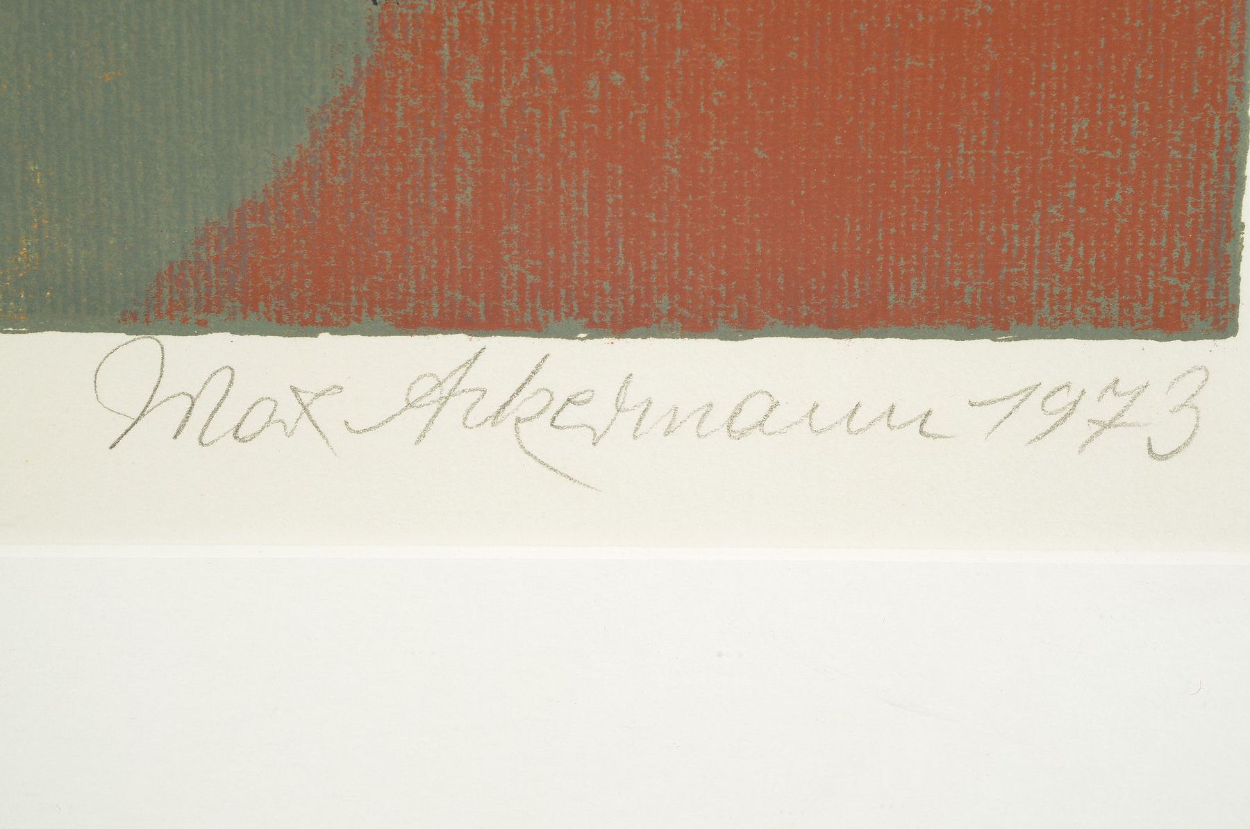 Detail b: Max Ackermann, 1887 Berlin - 1975 Unterlengenhardt, 2 abstr. geom. Darstellungen, E.A. dat. 73, 37,5x33 cm/ PP 60X45 cm, 59/150, dat. 1973, 53x37 cm, ...
