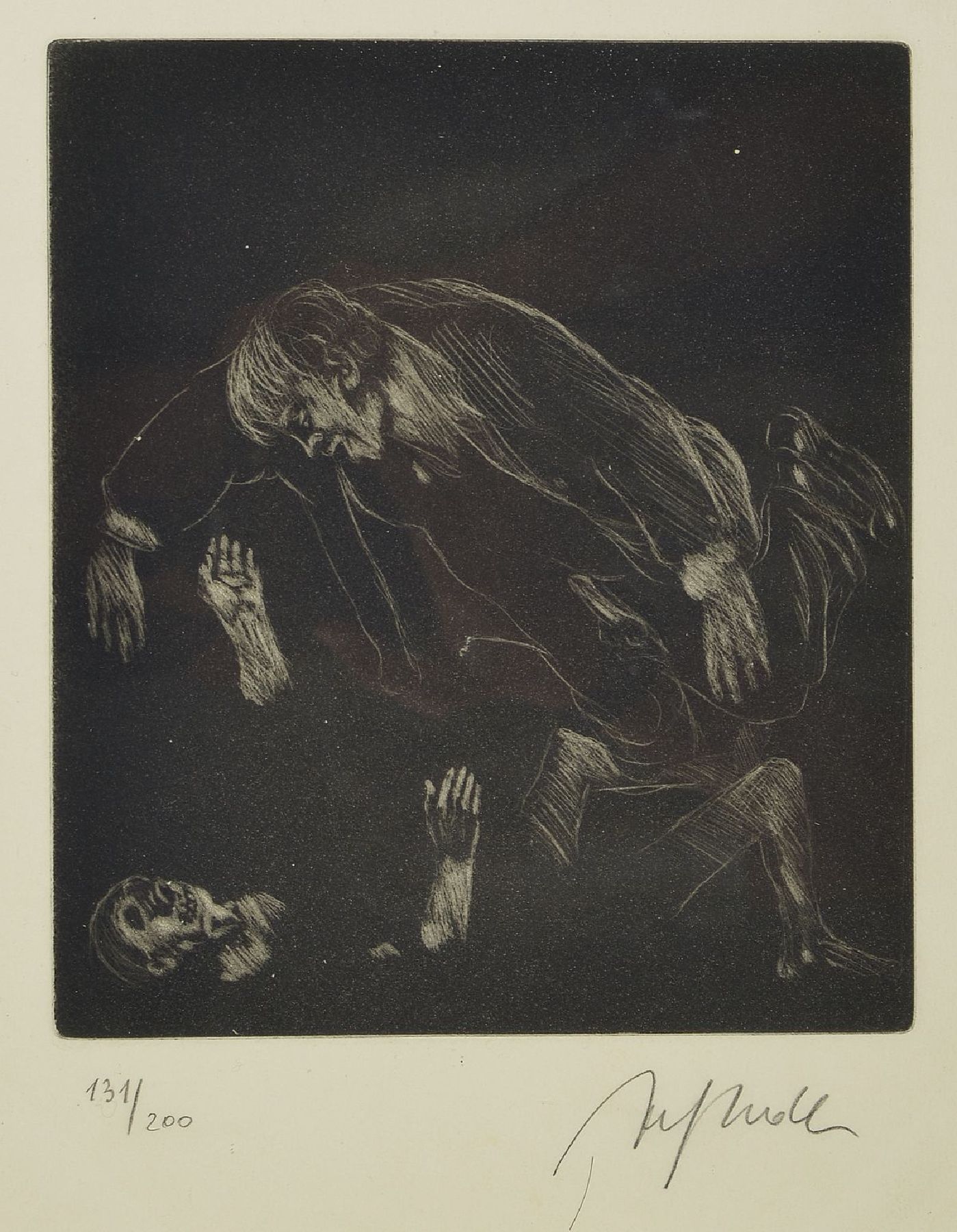Alfred Hrdlicka, 1928-2009, Radierung auf Büttenpapier, handsigniert und num. 131/200, ca. 24x20.5cm, PP, u.Gl., R. 42x35cm