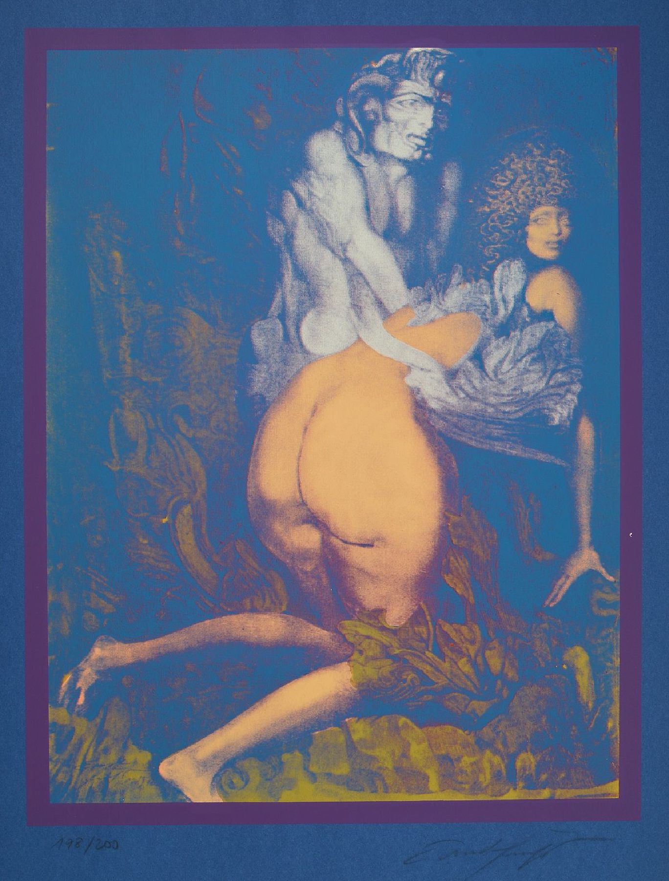 Ernst Fuchs, 1930-2015, Daphne, Farboffset, handsigniert und num. 198/200, Blattgr. ca. 97x66cm
