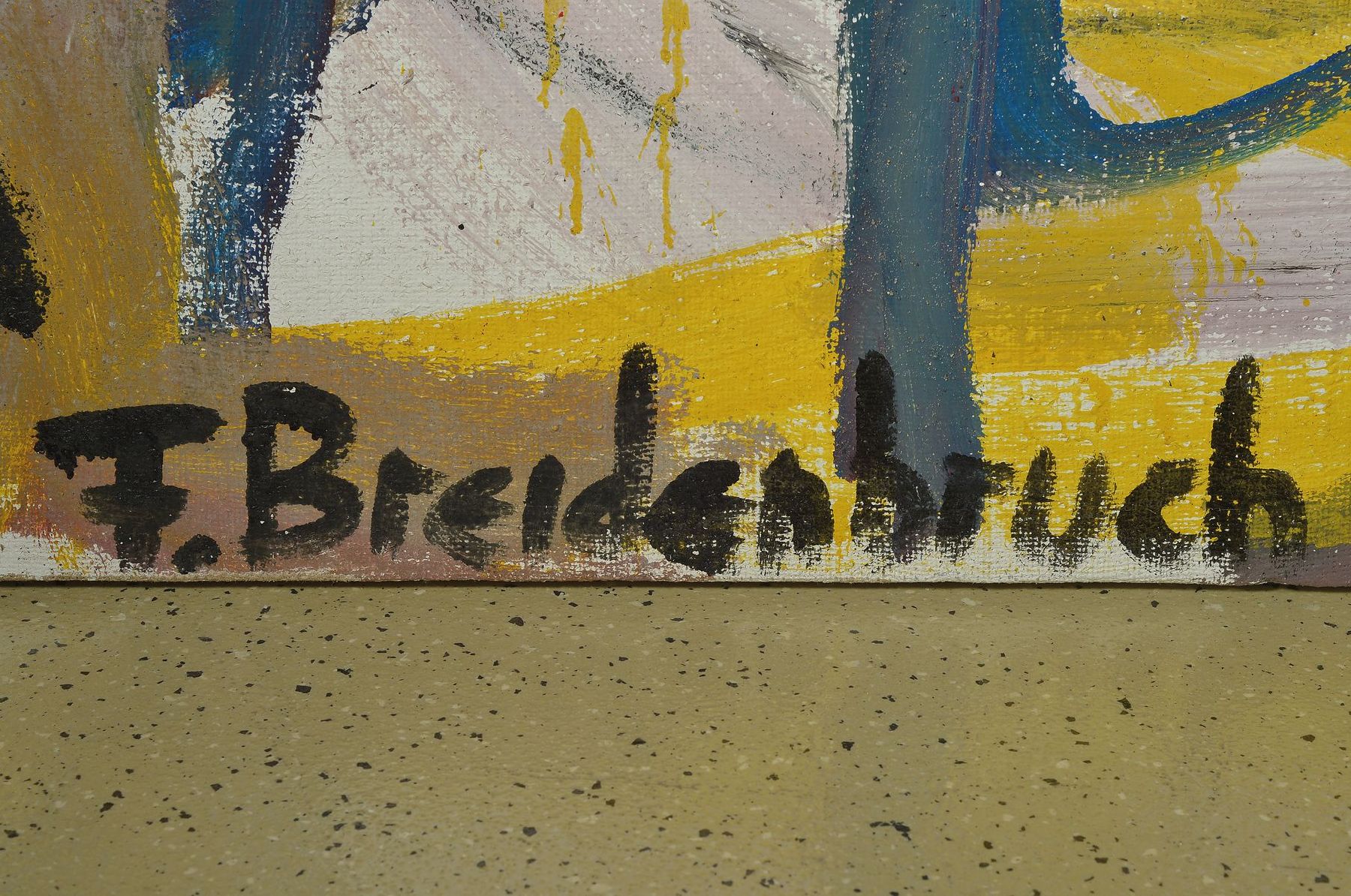 Detail a: A.R. Penck, Frank Breidenbruch und Pedrac Simic, "Concept Member H. Zimcon", von 1993, Acryl auf Leinwand, signiert von allendrei ...