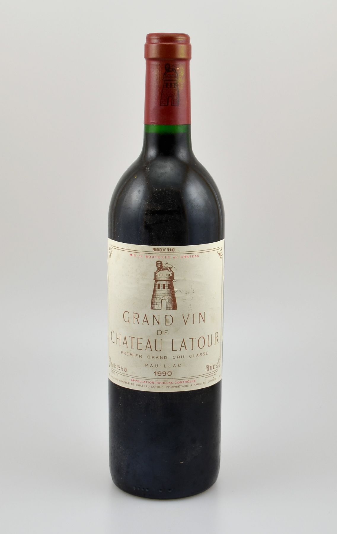 1 Flasche 1990 Chateau Latour, Pauillac, Premier Grand Cru Classe, 75 cl, 12,5 % Vol., Füllstand: into neck, guter Erhaltungszustand, 98 Parker ...