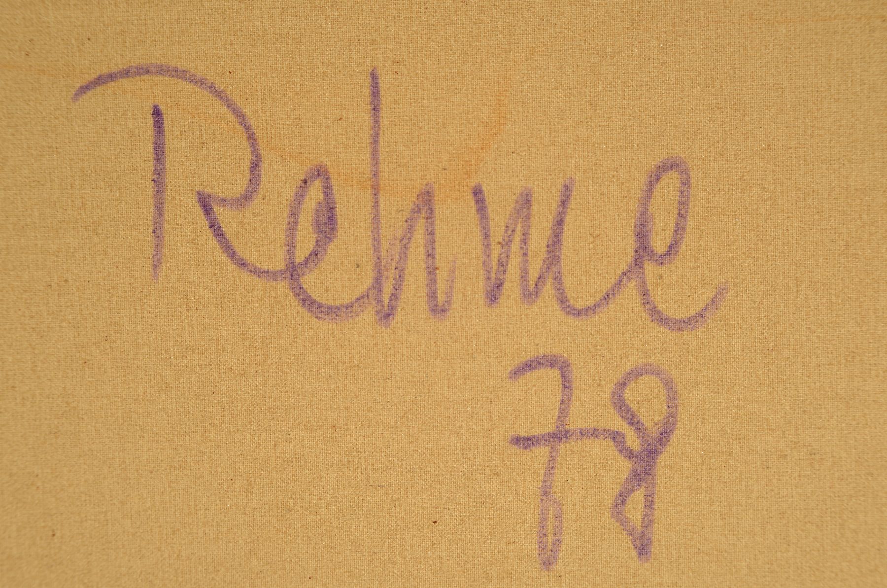 Detail b: Helmut Rehm, geboren 1925, Karlsruher Schule, Nachtlandschaft, wohl aus der Serie Bilder aus Zeit und Raum, Öl/Lwd, rückseitig signiert und dat. ...