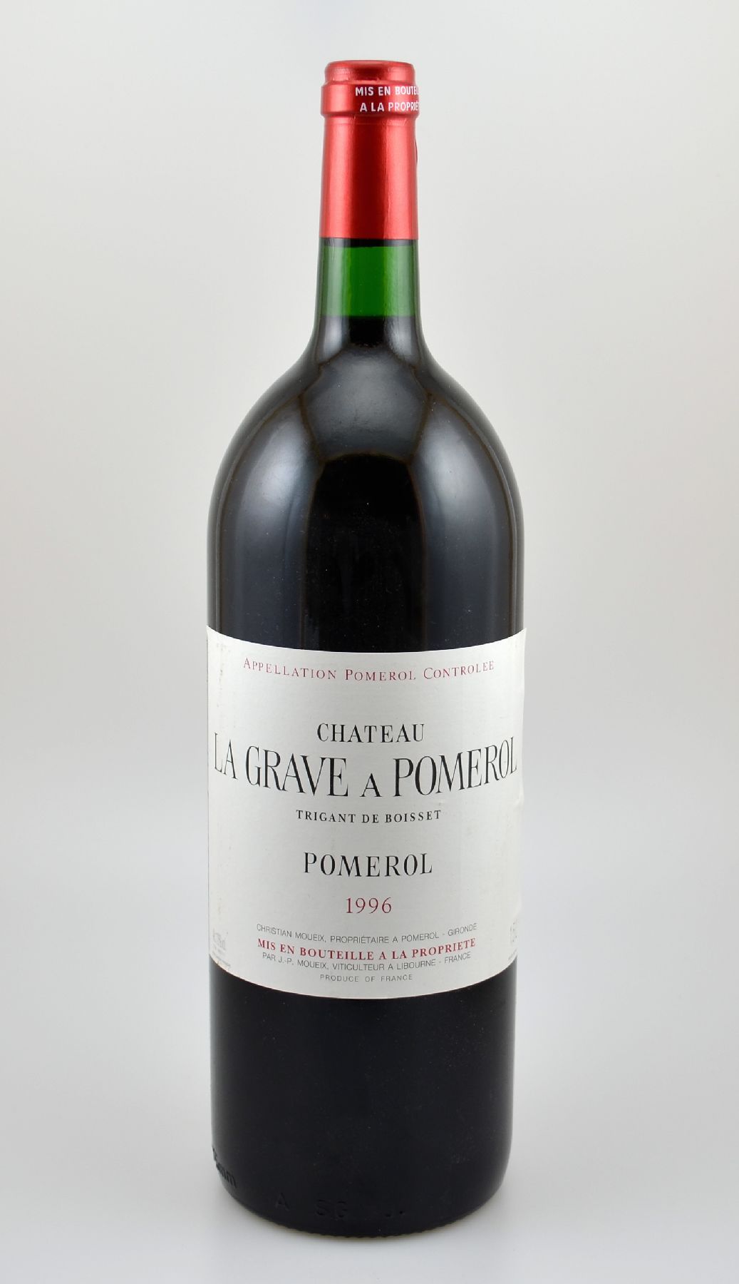1 Magnumflasche 1996 Chateau La Grave a Pomerol, Pomerol, ca. 150 cl, 13 % Vol., Füllstand: into neck, guter Erhaltungszustand, unverkostet