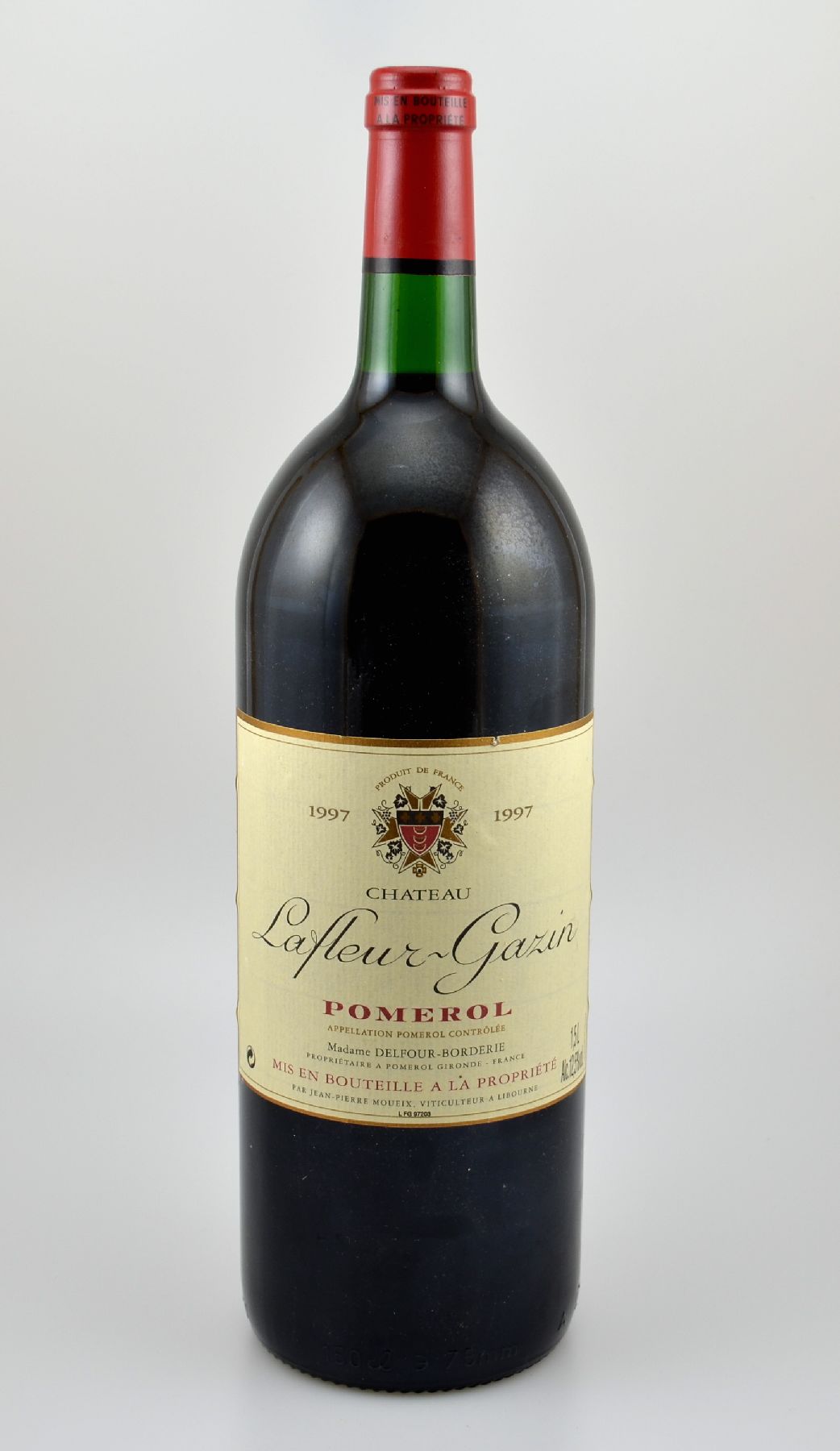 1 Magnumflasche 1997 Chateau Lafleur-Gazin, Pomerol, ca. 150 cl, 12,5 % Vol., Füllstand: into neck, guter Erhaltungszustand, unverkostet