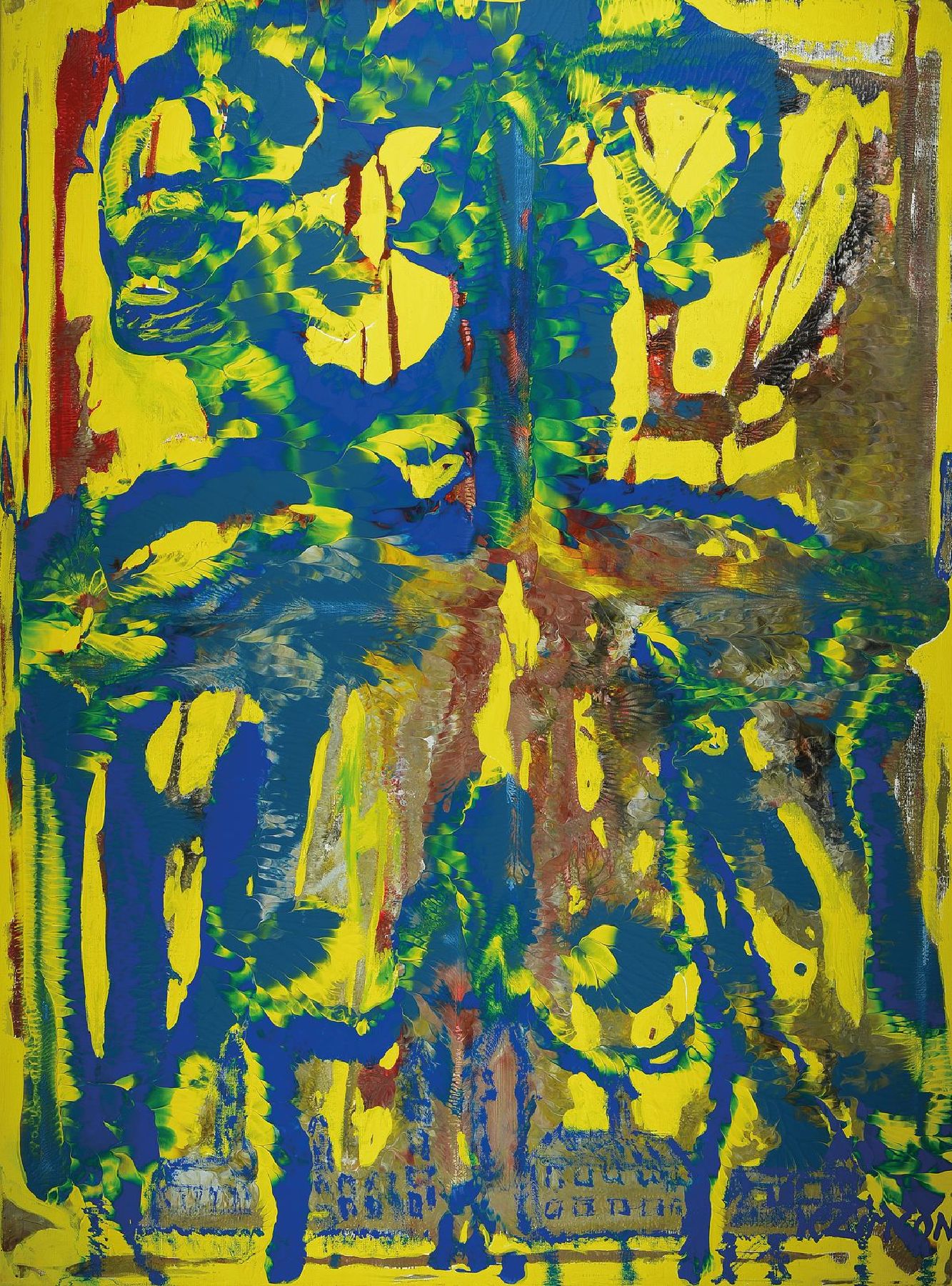 Zimcon, H., geb. 1938 Hannover, "Ich, meine Stadt mein Land, mein Heim und mein Traum, Acryl/Lwd, verso bezeichnet und signiert, dat. 95, 90 x ...