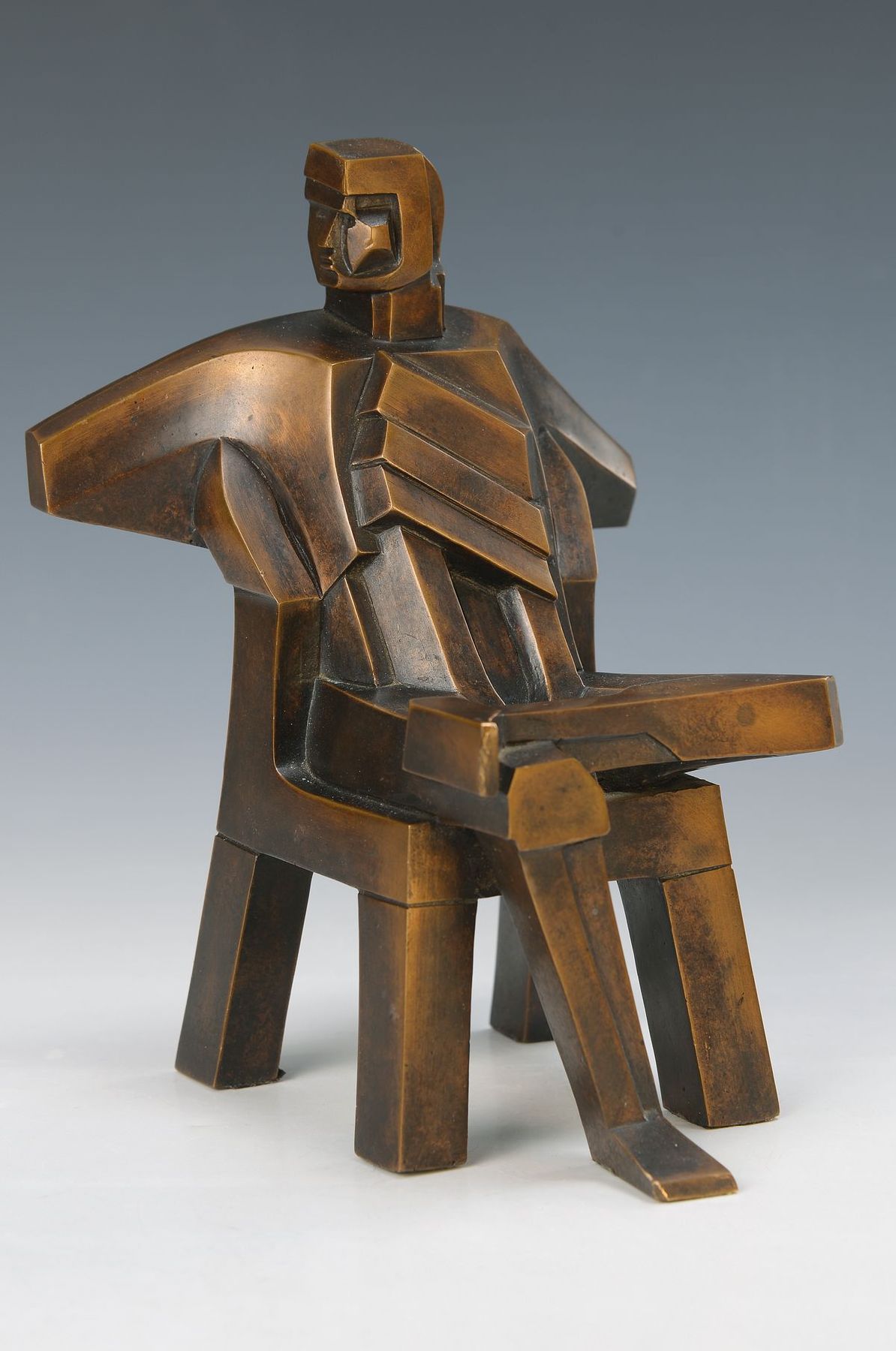 Malcom Woodward, geb. 1943, Bronzeskulptur, 5/9, am Boden mit Gießerstempel: Morris Singer London, patiniert, "Sitzender", signiert, an ...