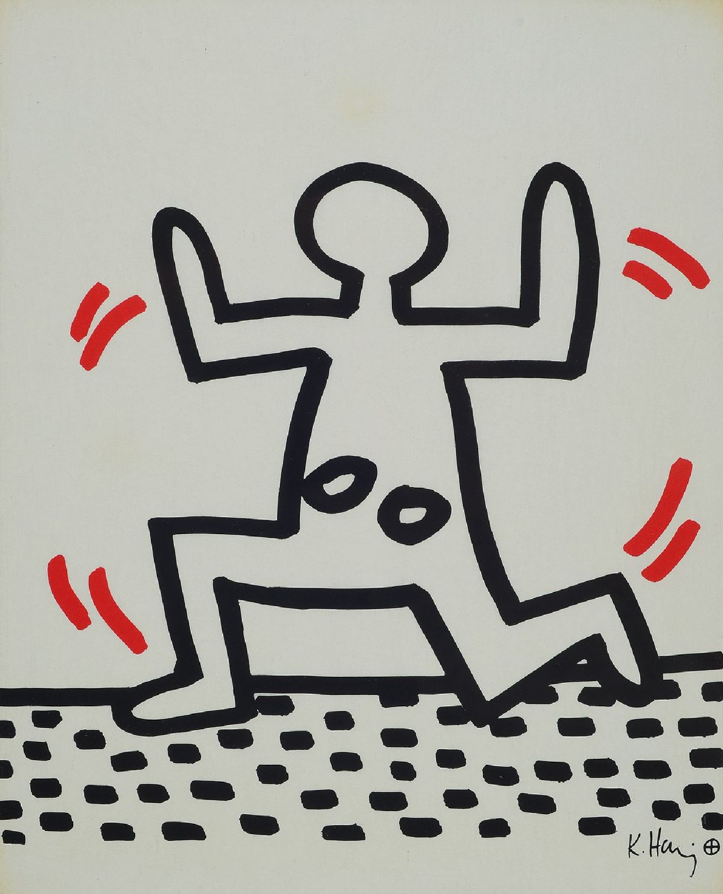 Keith Haring, 1958-1990, Lithographie aus der Serie Sali-Adalat, drucksigniert, ca. 29x22cm, u.Gl., R.