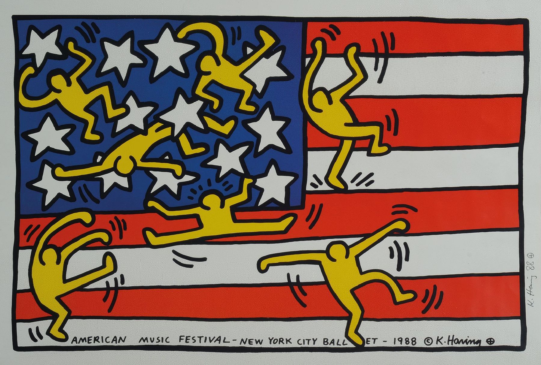 Keith Haring, 1958-1990 New York, American Music Festival-New York City Ballet 1988, Farboffset, seitlich rechts handsign. und dat. 88, ca. 30x43cm