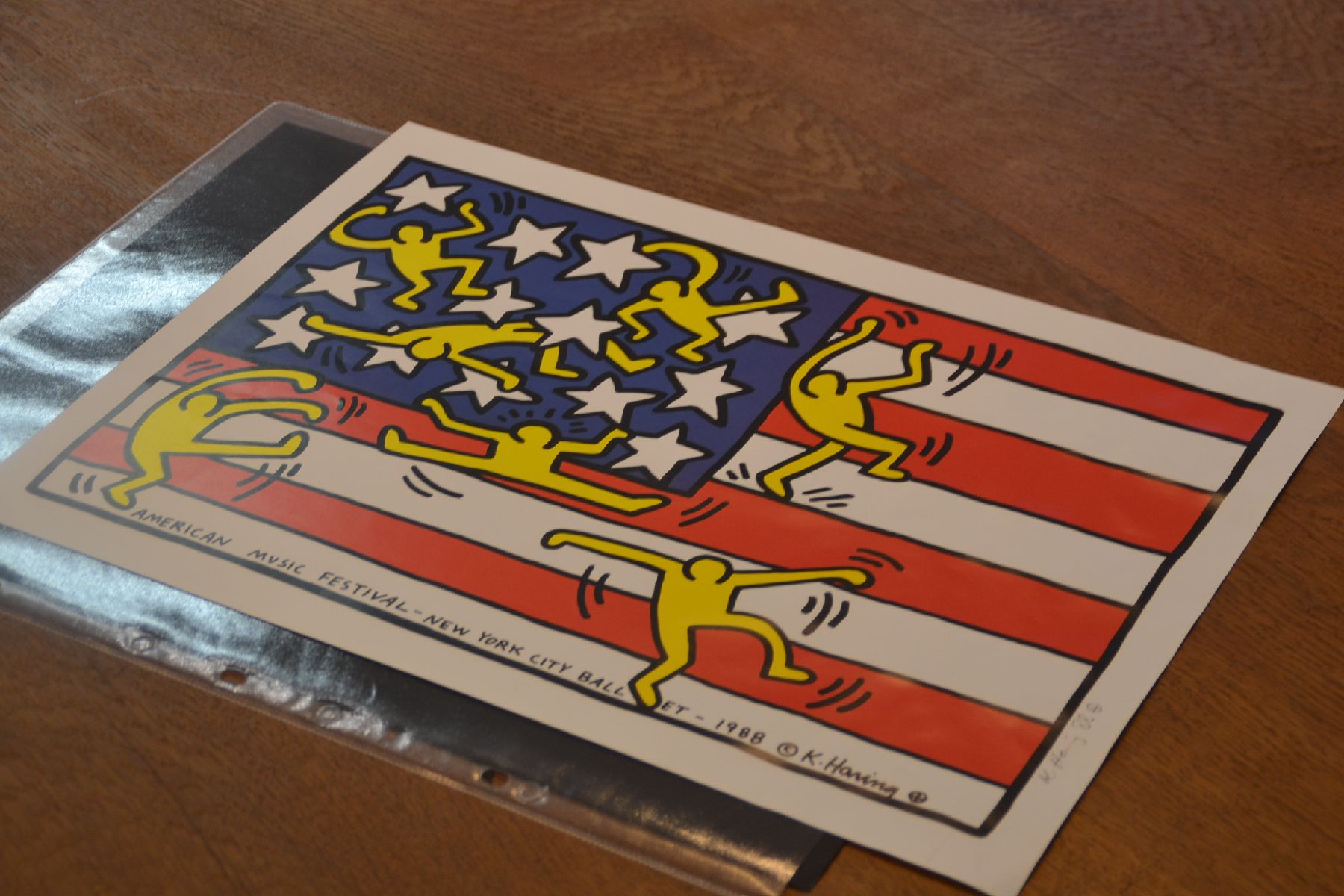 Detail a: Keith Haring, 1958-1990 New York, American Music Festival-New York City Ballet 1988, Farboffset, seitlich rechts handsign. und dat. 88, ca. 30x43cm