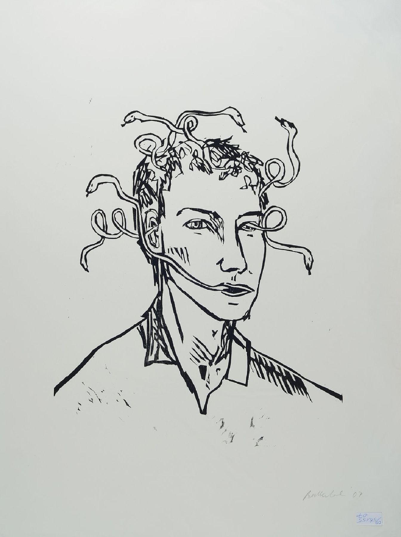 Stephan Balkenhol, geb. 1957, Lithographie, handsigniert und dat. 2007, ca. 76x56 cm