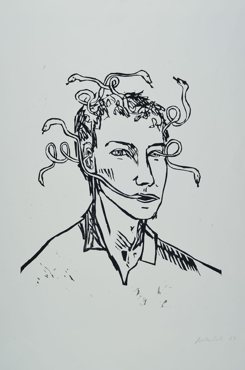 Detail k: Stephan Balkenhol, geb. 1957, Lithographie, handsigniert und dat. 2007, ca. 76x56 cm