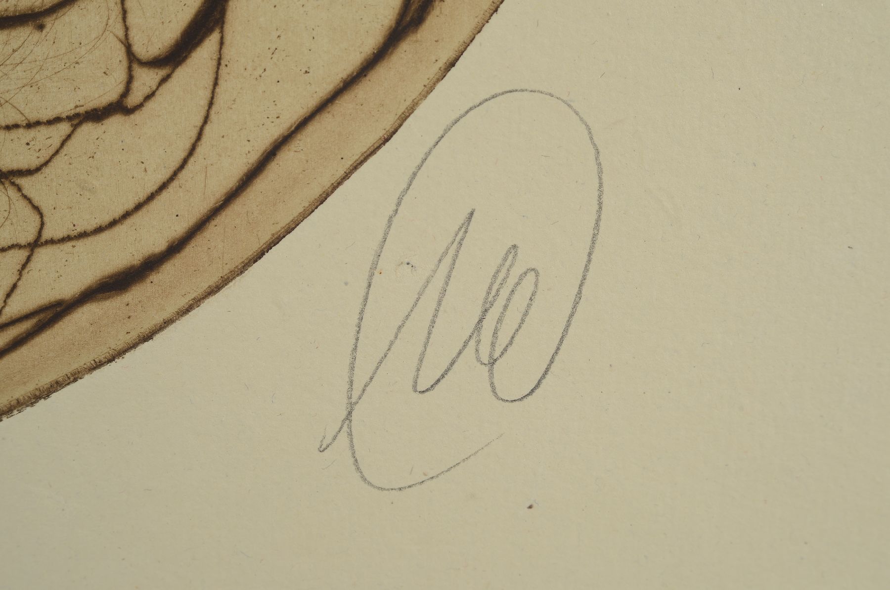 Detail b: Markus Lüpertz, geb. 1941, Radierung auf handgeschöpftem Bütten, handsigniert, Auflage 10 Exempl., Hrsg. Achenbach & Costa Kunstverlag, gedruckt ...
