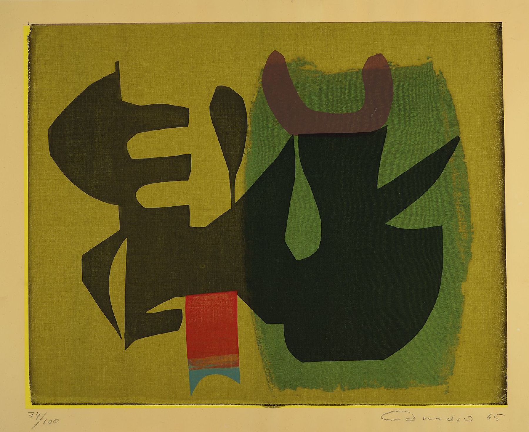 Alexander Camaro, 1901-1992, Farbserigraphie von 1965, handsigniert und num. 74/100, ca. 46x58cm, leicht gebräunt