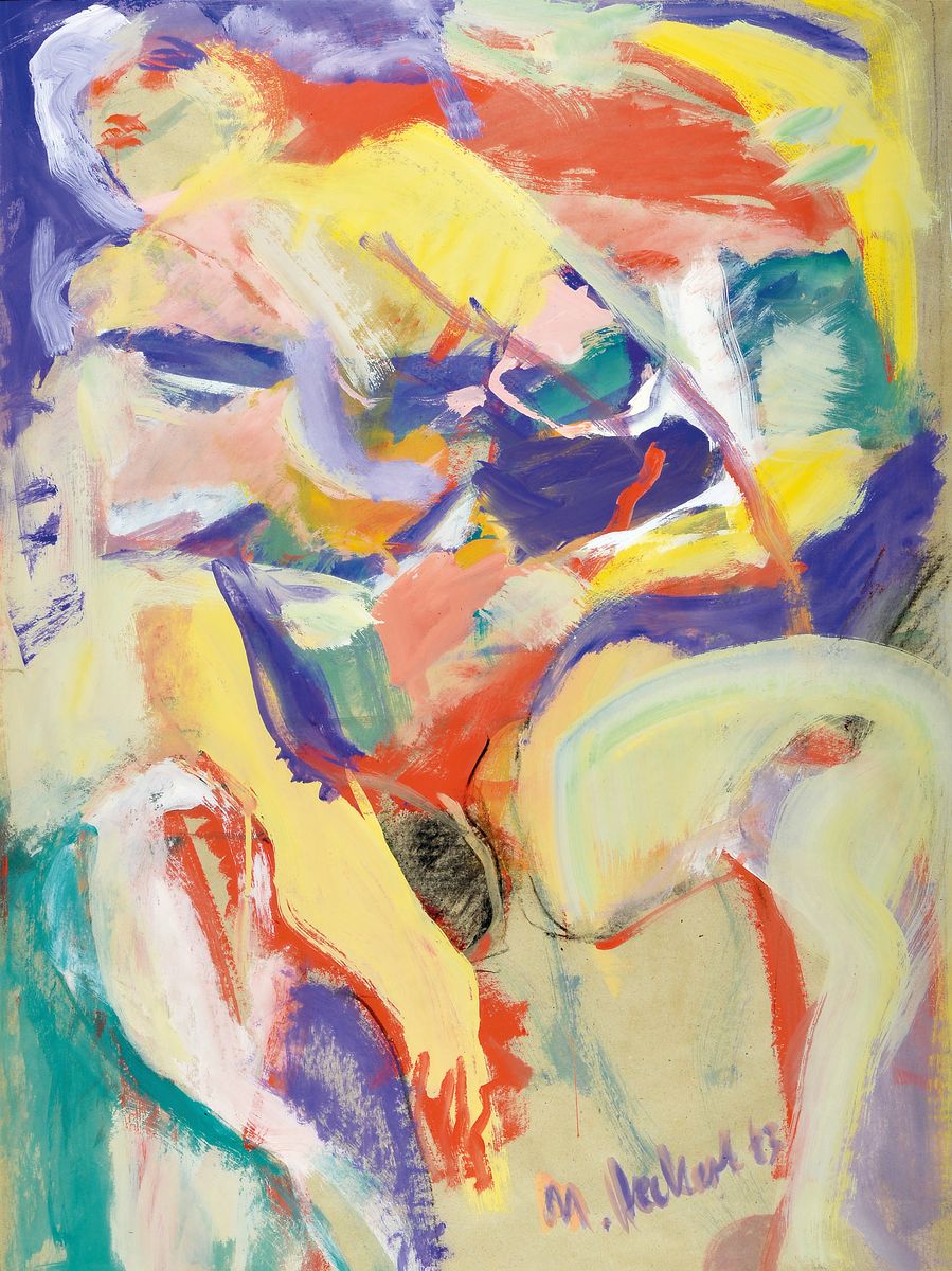 Michael Heckert, geb. 1950, Gouache, signiert und datiert, ca. 81.5 x 62 cm, PP., Rahmen 101 x 80 cm