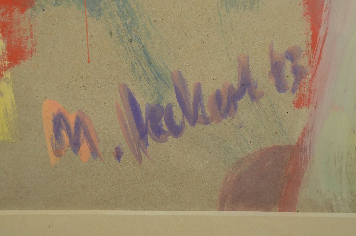 Detail a: Michael Heckert, geb. 1950, Gouache, signiert und datiert, ca. 81.5 x 62 cm, PP., Rahmen 101 x 80 cm