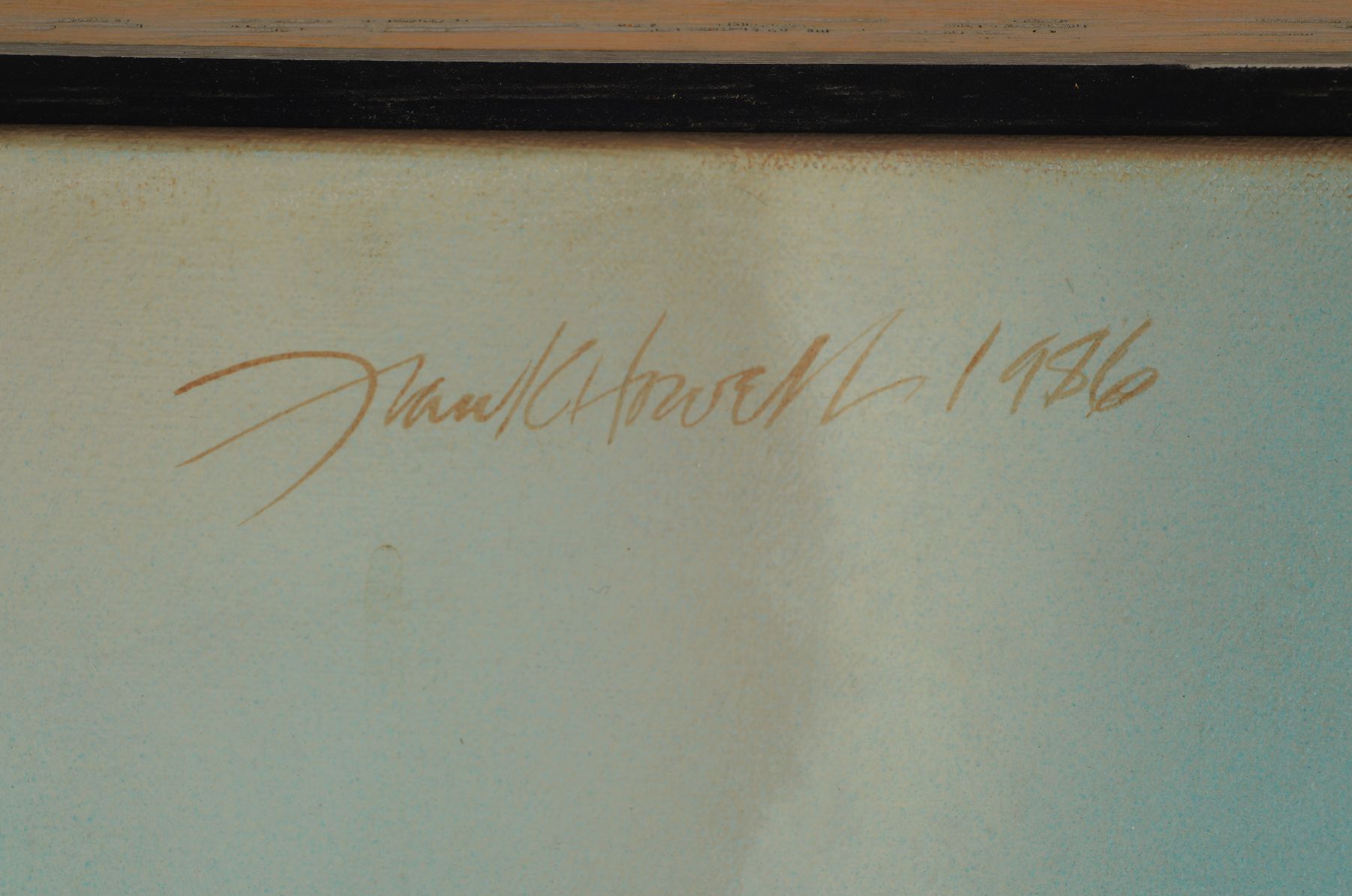 Detail b: Frank Howell, 1937-1997, Häuptlings Porträt, Acryl auf Lwd, rechts oben signiert und dat. 1986, ca. 61x45.5cm, R.