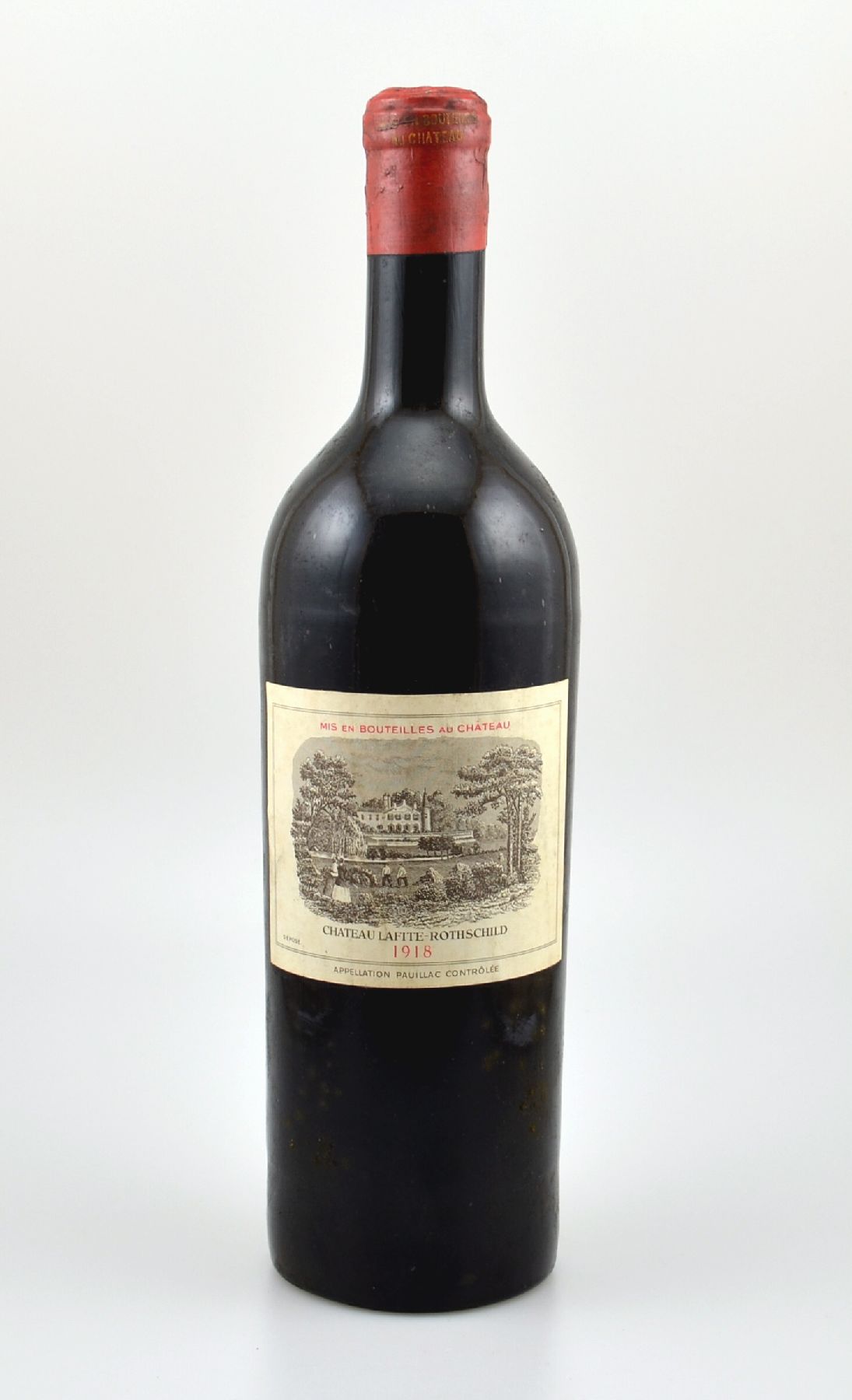 1 Flasche 1918 Chateau Lafite Rothschild, Pauillac, Premier Grand Cru Classe, Füllstand: ca. top shoulder, unverkostet, sehr selten auf dem Markt, ...