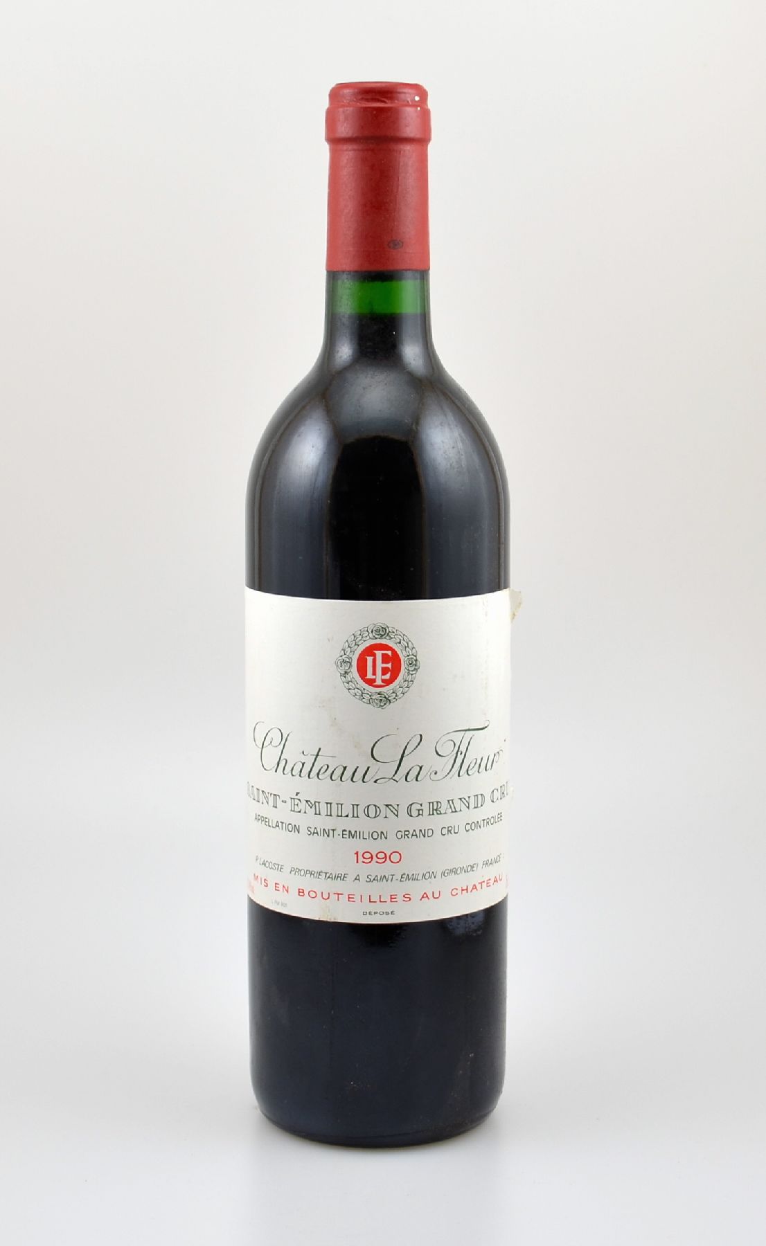 1 Flasche 1990 Chateau La Fleur, Saint-Emilion Grand Cru, ca. 75 cl, 13,5 % Vol, Füllstand: into neck, unverkostet, Provenienz: Aus einer privaten ...