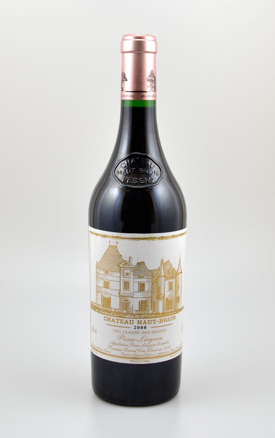 1 Flasche 2000er Chateau Haut Brion, Pessac-Leognan, Premier Grand Cru Classe, 75 cl, 13,5 % Vol., Abstand zwischen Kapsel und Wein: ca. 0,5 cm, sehr ...