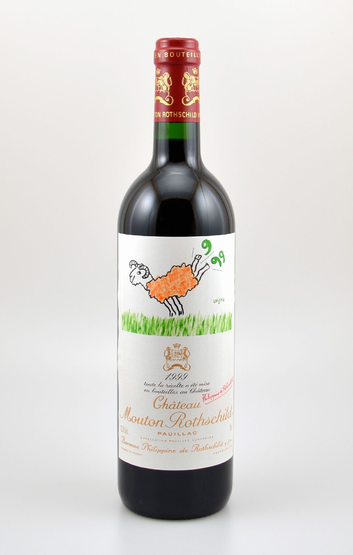 12 Flaschen 1999 Chateau Mouton Rothschild, Pauillac, Premier Grand Cru Classe, je 75 cl, 12,5 % Vol., Füllstände: je into neck, hervorragende ...