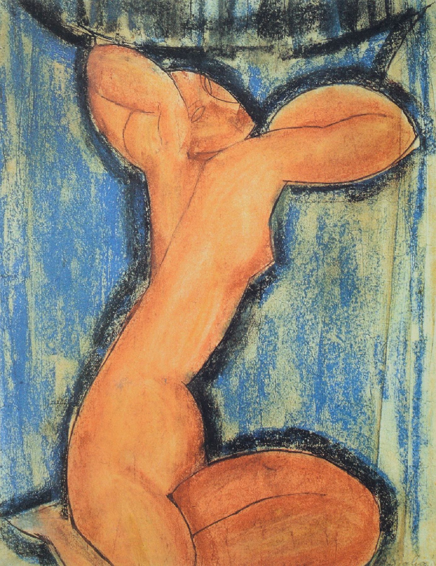 Amadeo Modigliani, 1884-1920, Farbserigraphie, Titel: Nude Rosa, Motiv ca. 39,5x31 cm, gesamt ca. 79x60, PP