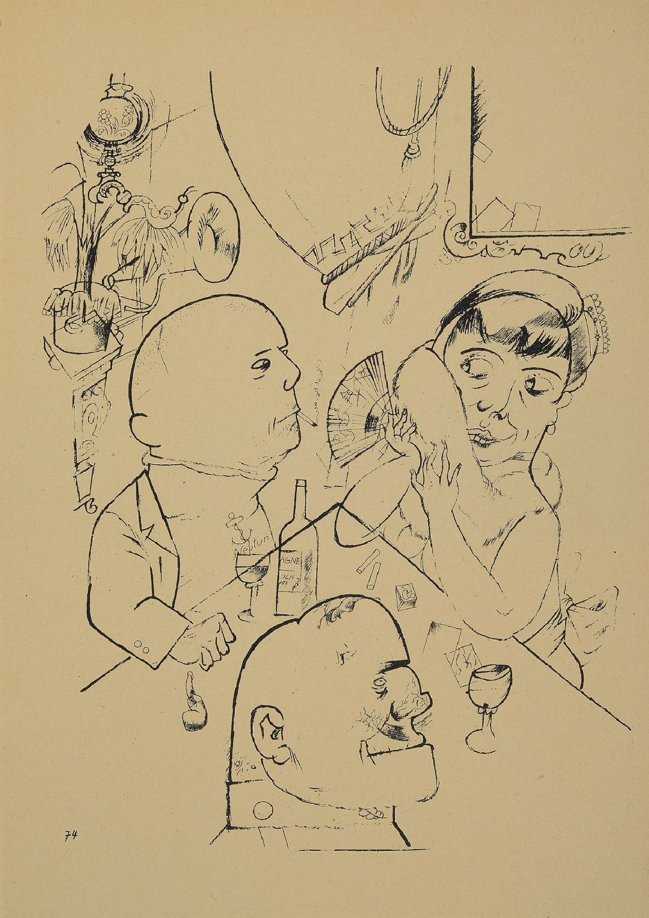George Grosz, 1893-1959, Konvolut aus 3 Lithografien aus Ecce Homo, Blattgr. je 35,5x25 cm, PP