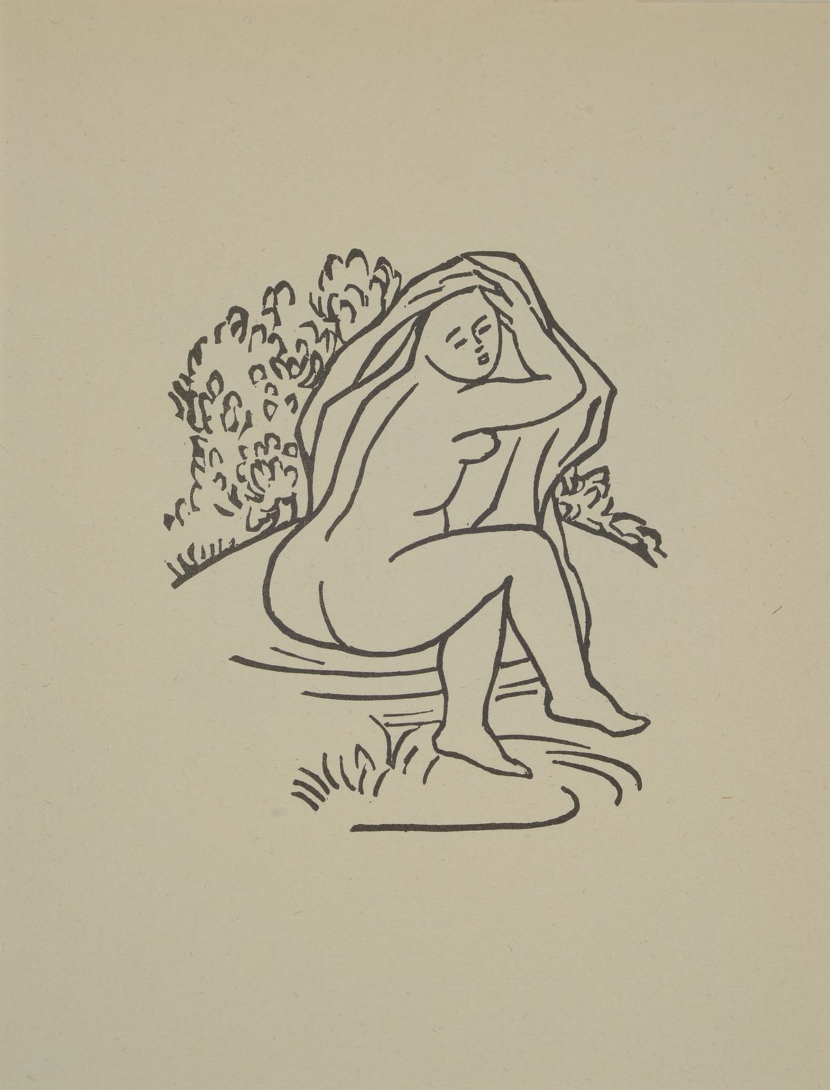Aristide Maillol, 1861-1944, Konvolut aus 3 Holzschnitten, unsign., Titel : Carmina, mit PP 40X30 cm