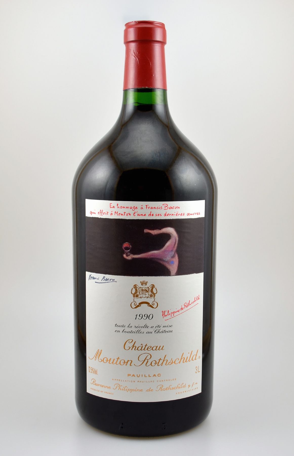 1 Doppelmagnumflasche 1990 Chateau Mouton Rothschild, Pauillac, ca. 3 L, 12,5 % Vol., Füllstand: into neck, hervorragender Erhaltungszustand, ...