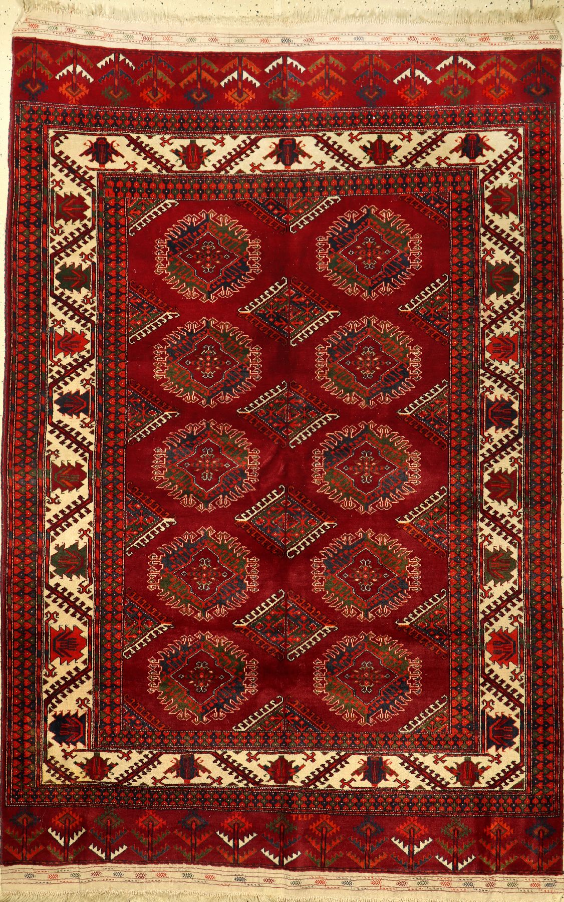 Bochara fein alt, Russland, (Adler Muster),ca. 40 Jahre, Wolle auf Wolle, ca. 252 x 164 cm, EHZ: 2