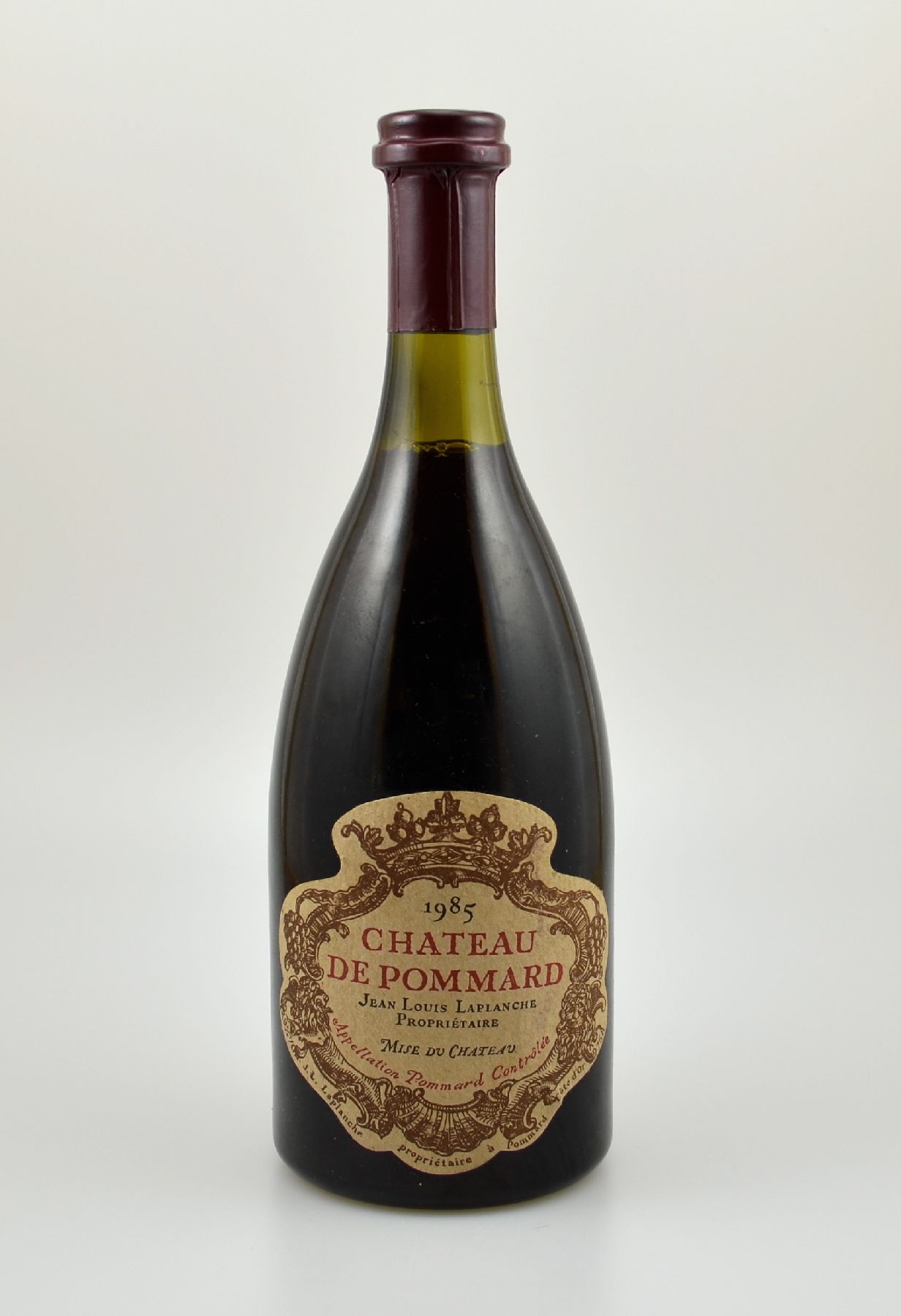 1 Flasche 1985 Chateau de Pommard, Cote D'OR, ca. 75 cl, 12,9 % Vol., Abstand zwischen Kapsel und Wein: ca. 2,5 cm, guter Erhaltungszustand, ...