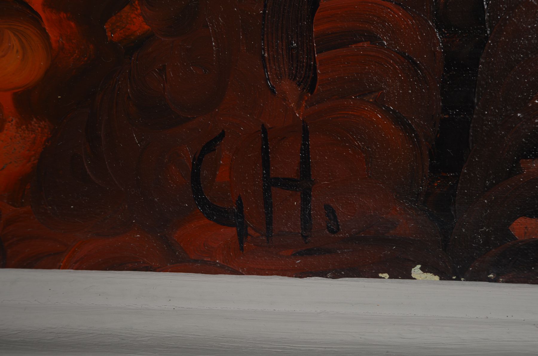 Detail b: Georg Heck, 1897-1982 Frankfurt/M. Ohne Titel, Öl/Lwd, monogrammiert, rückseitig dat. 1882 und Werksverzeichnis 534, ca. 60x 80cm/73x93cm, R.