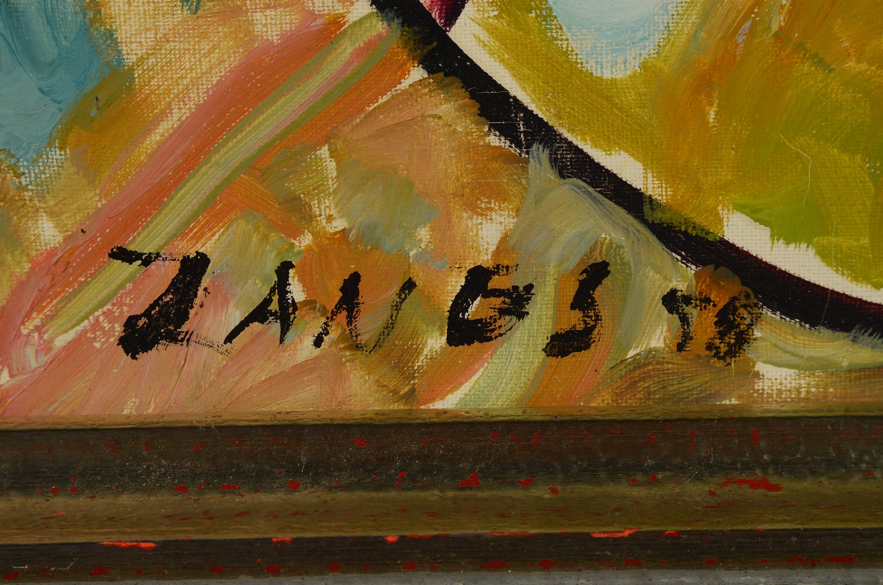 Detail b: Herbert Zangs, 1924-2003, Motiv aus dem Süden, Öl/Lwd, links unten signiert und dat. 58, ca. 46x62cm/51x68cm, R.