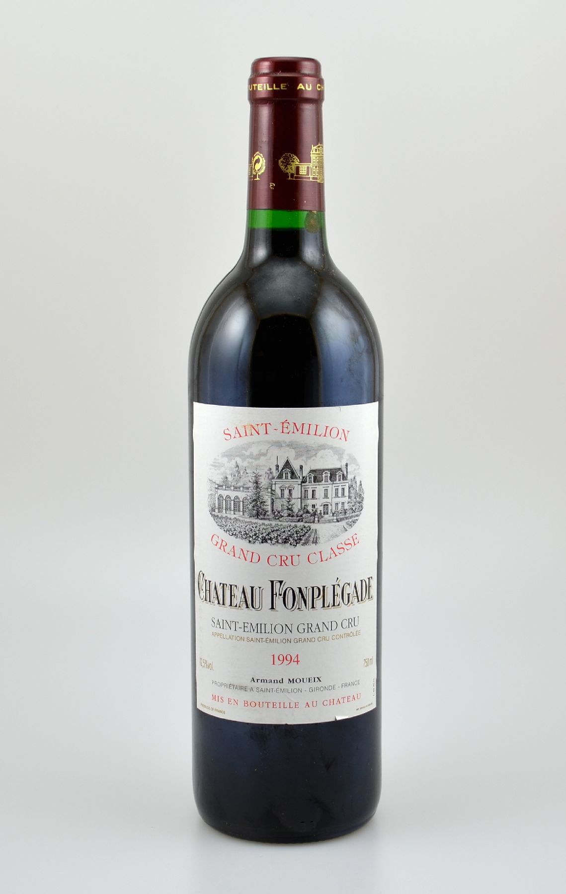 12 Flaschen 1994 Chateau Fonplegade Saint-Emilion Grand Cru, je 75 cl, 12,5 % Vol., Füllstände: je into neck, hervorragende Erhaltungszustände, ...