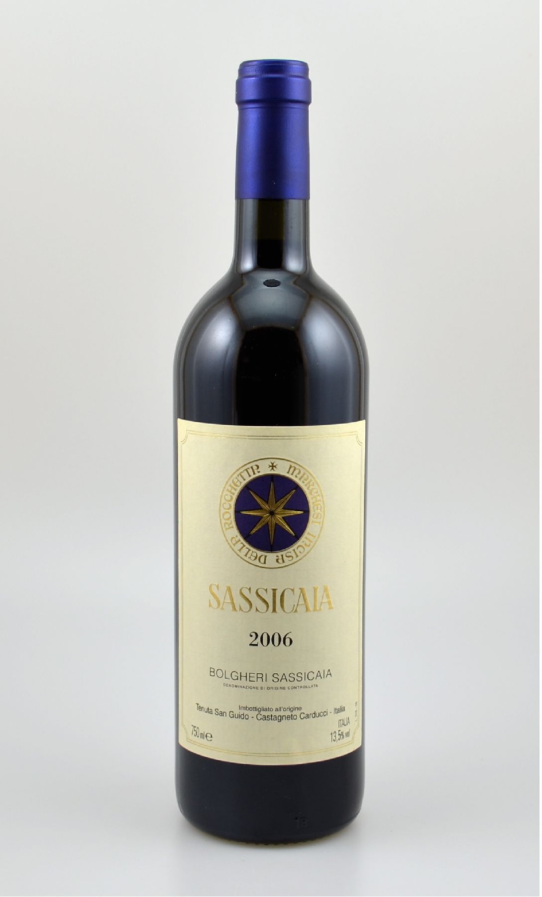 1 Flasche 2006 Sassicaia, Castagneto Carducci, ca. 75 cl, 13,5 % Vol., Füllstand: into neck, sehr guter Erhaltungszustand, im orig. Papier ...