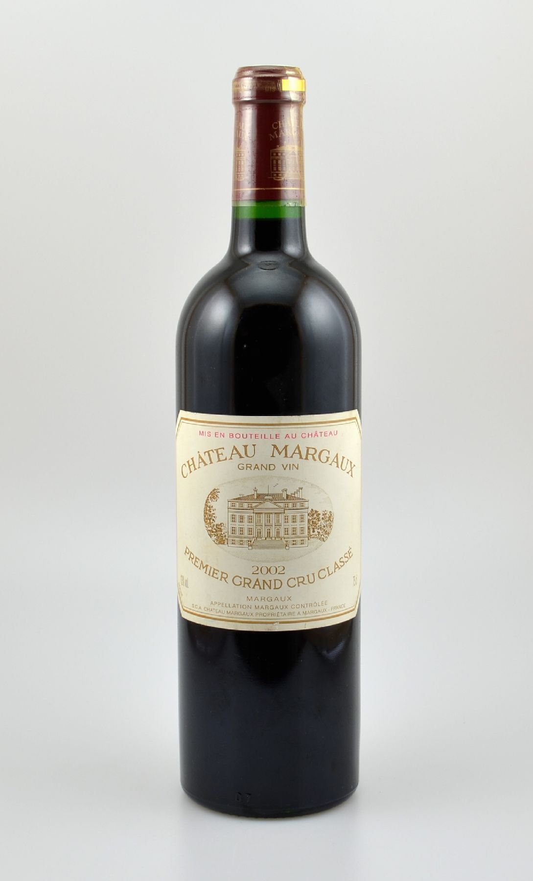 1 Flasche 2002 Chateau Margaux, Margaux, Premier Grand Cru Classe, ca. 75 cl, 13 % Vol., Füllstand: into neck, sehr guter Erhaltungszustand, ...