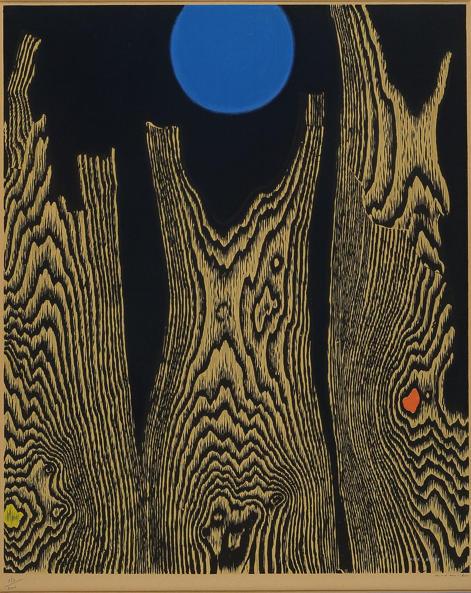 Max Ernst, 1891-1976, Foret et soleil, Farblithographie von 1956, rechts unten handsigniert, links unten num. 150/200, ca. 56x45cm, PP, u.Gl., R. ...