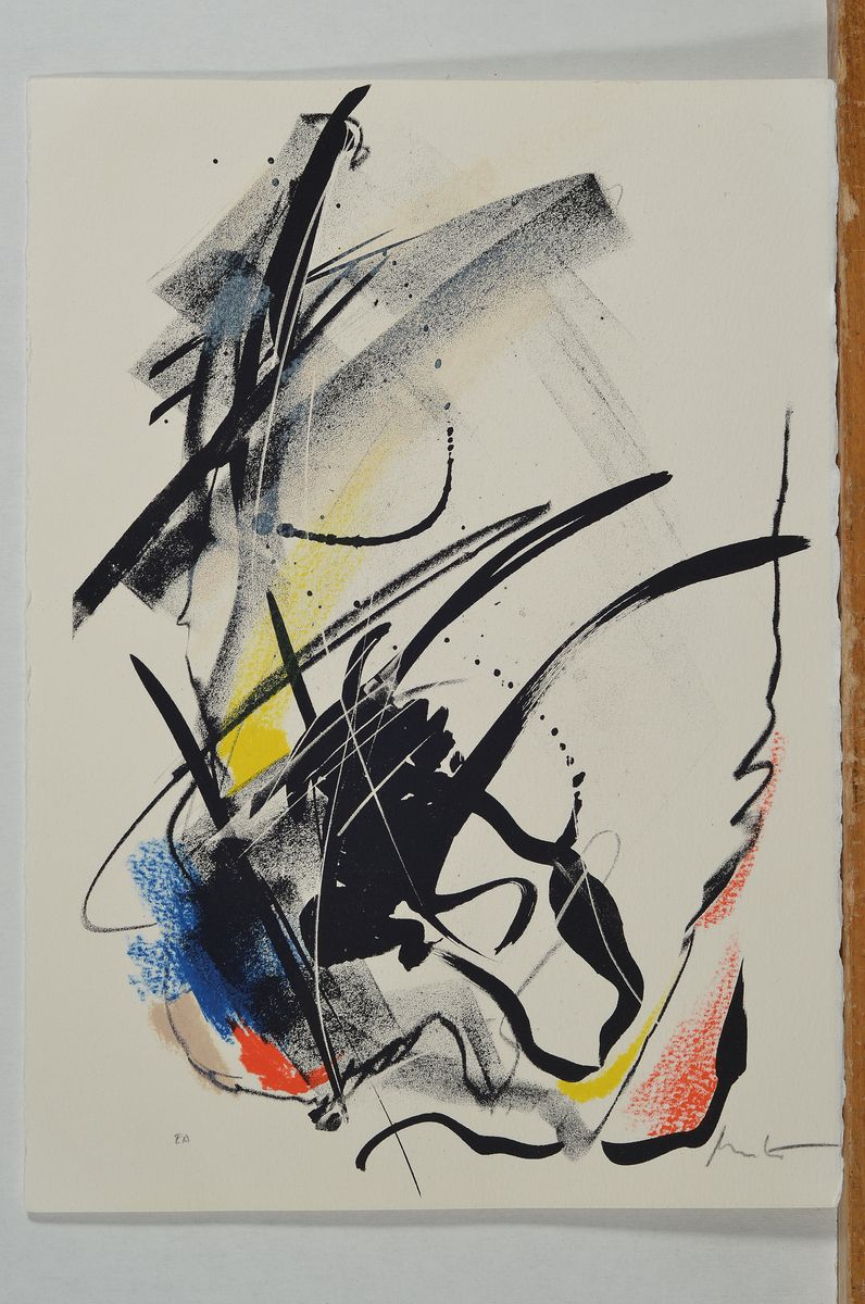 Detail k: Jean Miotte, 1926-2016, Concertation 90, Farblithographie, handsigniert, bez.: e.a., ca. 29x21cm