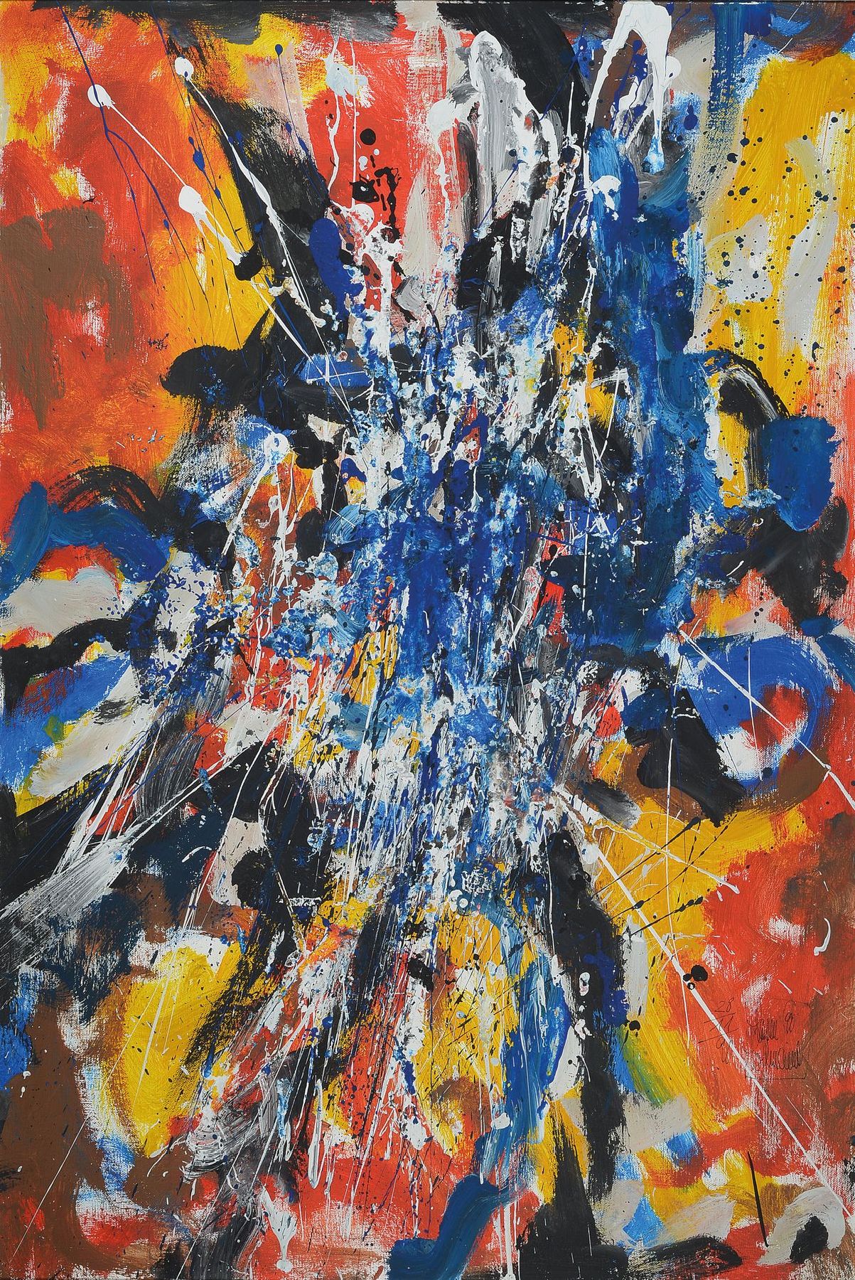 Harm Hoffmann, 1939 Rotenburg/Wümme-2014 Bremen, Abstrakte Komposition, Acryl auf Malkarton, rechts unten signiert und dat. 28.11.90, rückseitig ...