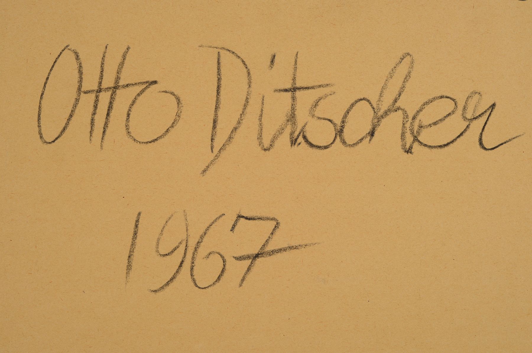Detail b: Otto Ditscher, 1904-1987 Neuhofen, Abstrakte Komposition in Blau und Rotbraun, Acryl auf Malkarton, rückseitig signiert und dat. 1967, pastoser ...