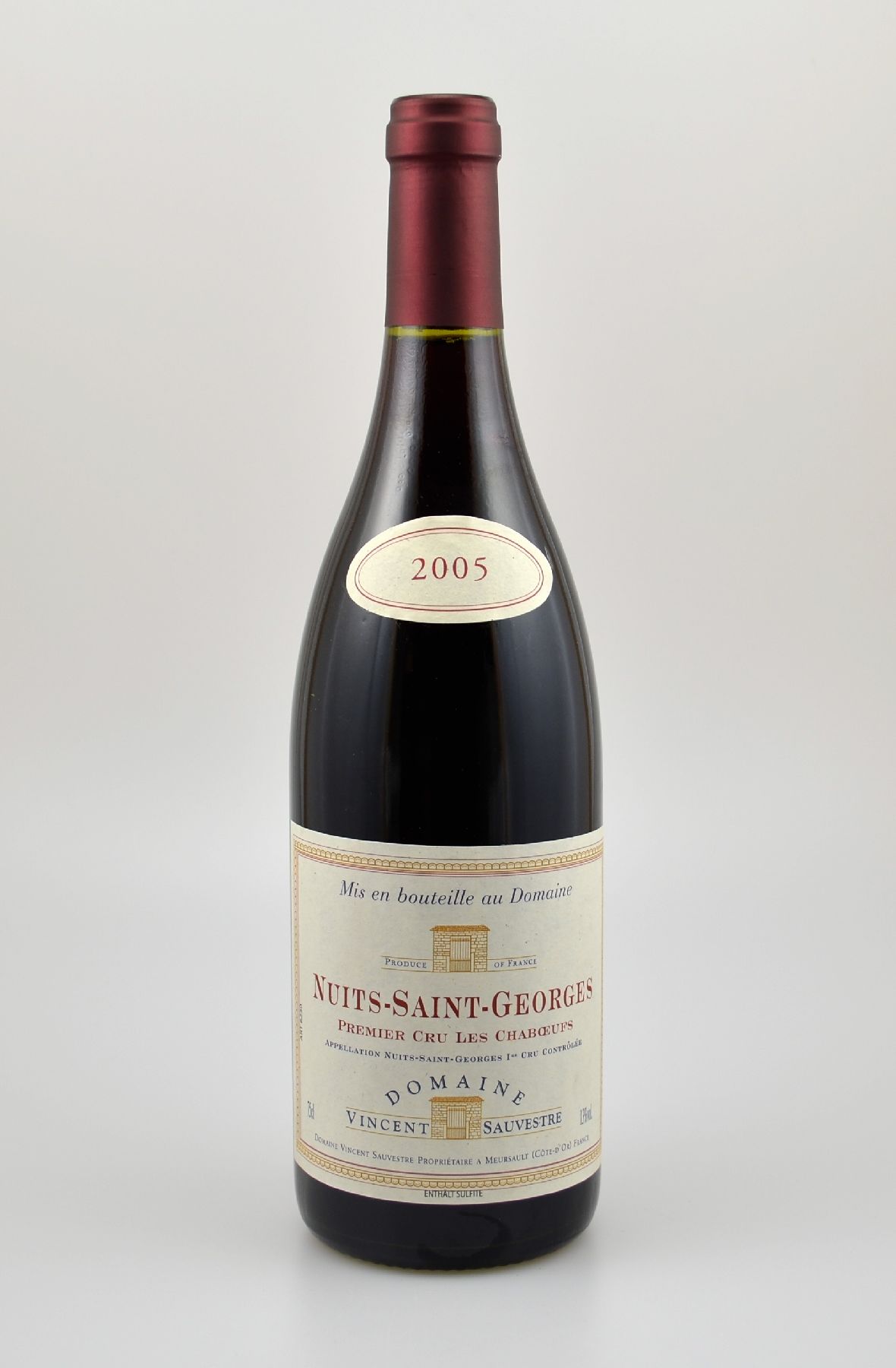 6 Flaschen 2005 Nuits-Saint-Georges, Domaine Vincent Sauvestre, Premier Cru Les Chaboeufs, je ca. 75 cl, 13 % Vol, Füllstände: je ca. high fill, ...