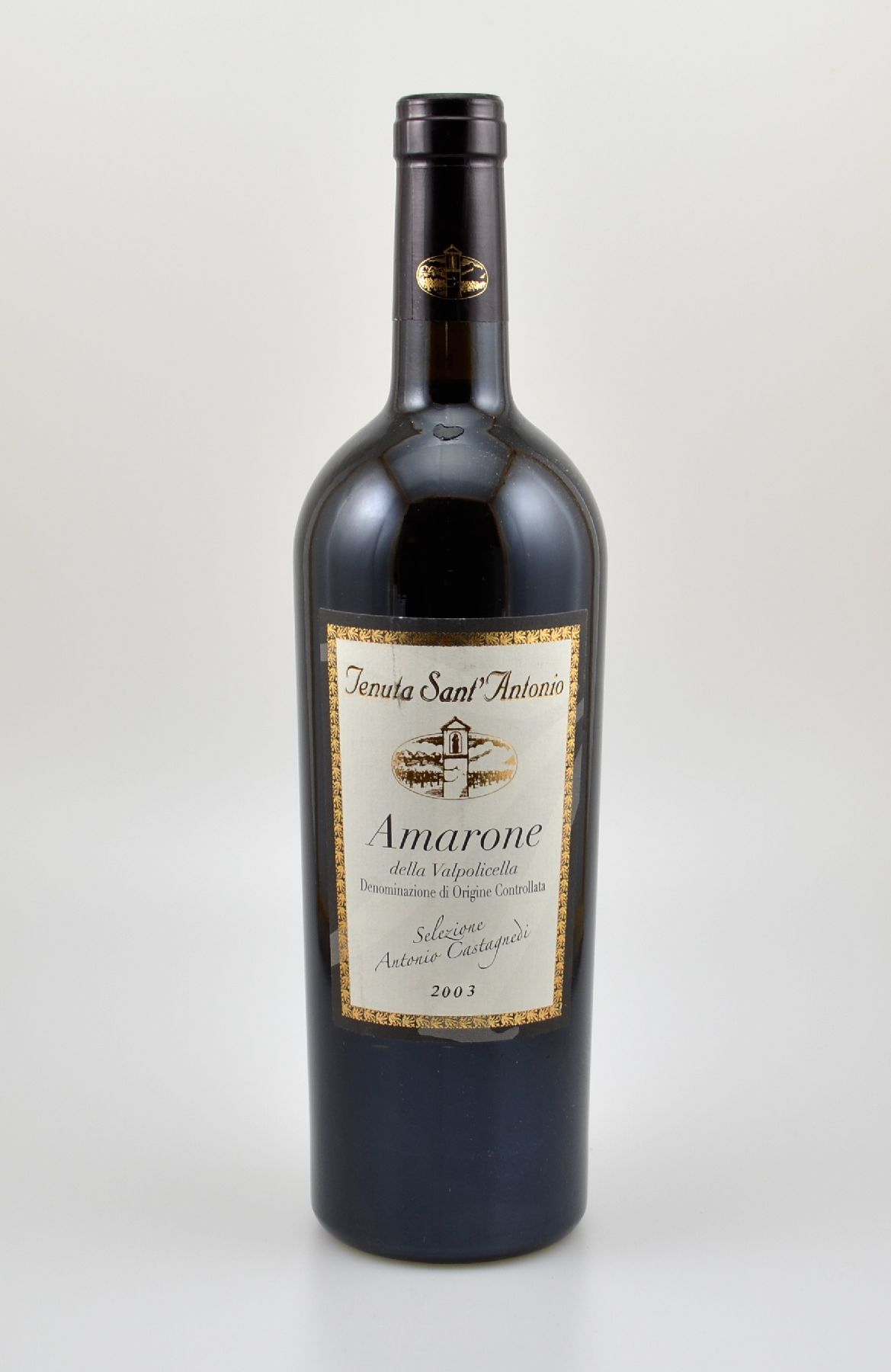 6 Flaschen 2003 Tenuta Sant'Antonio Amarone della Valpolicella, je ca. 75 cl, 15,5 % Vol., Füllstände: je ca. into neck, sehr gute ...