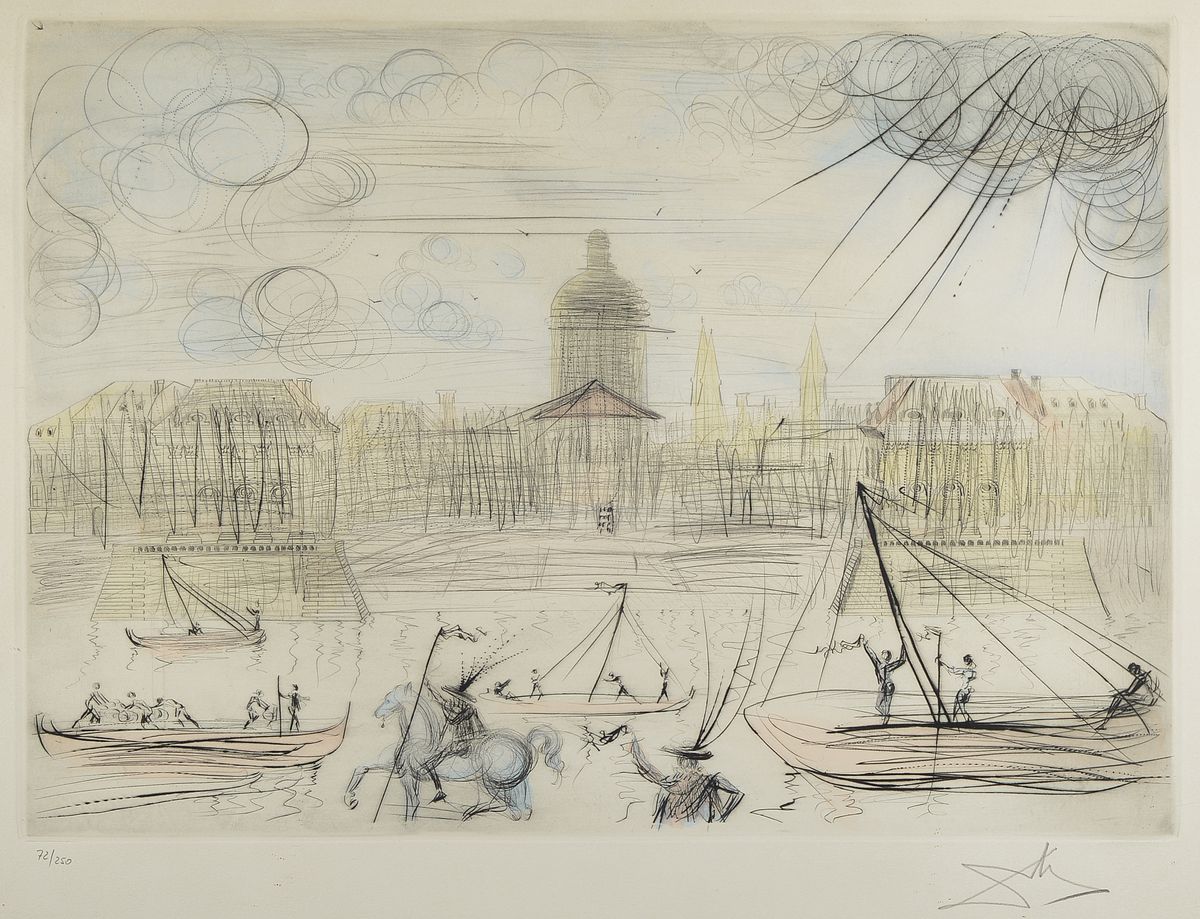 Salvador Dali, 1904-1989, Farbradierung, handsigniert und num. 72/250, ca. 42.5x59.5cm, u.Gl., R. ca. 62x82.5cm