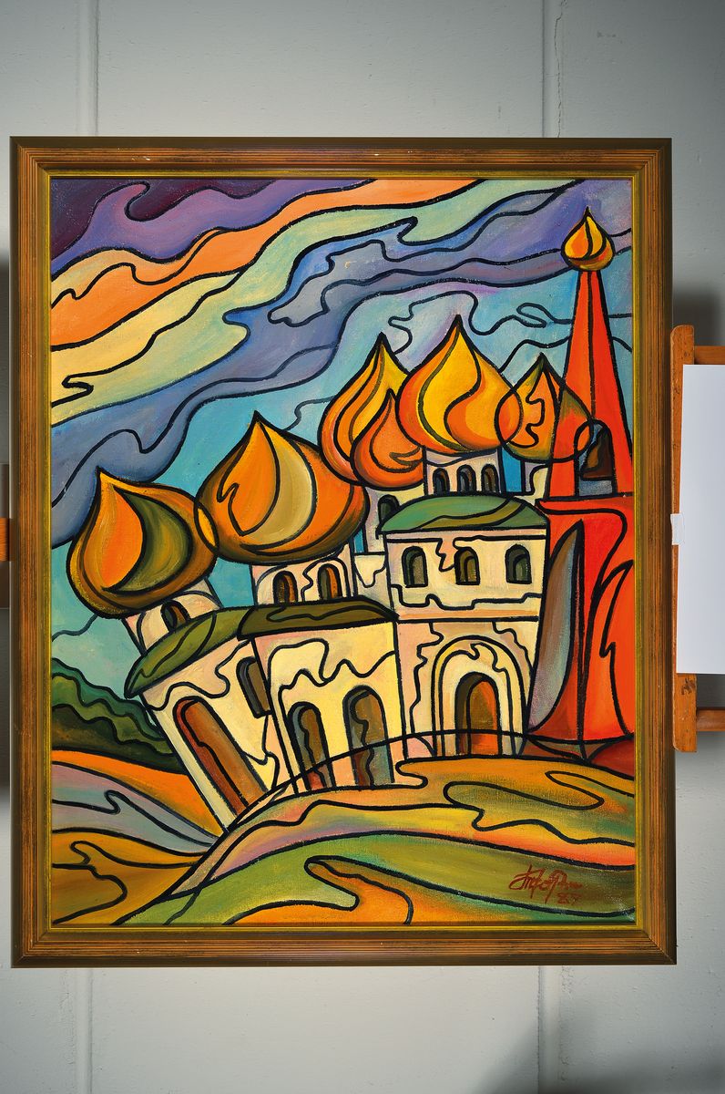 Detail k: Witaly Tchorshewsky, geb. 1949 Moskau, Goldene Kuppeln, so rückseitig betitelt, Öl/Lwd, rechts unten signiert und dat. 89, ca. 90x80cm, R.