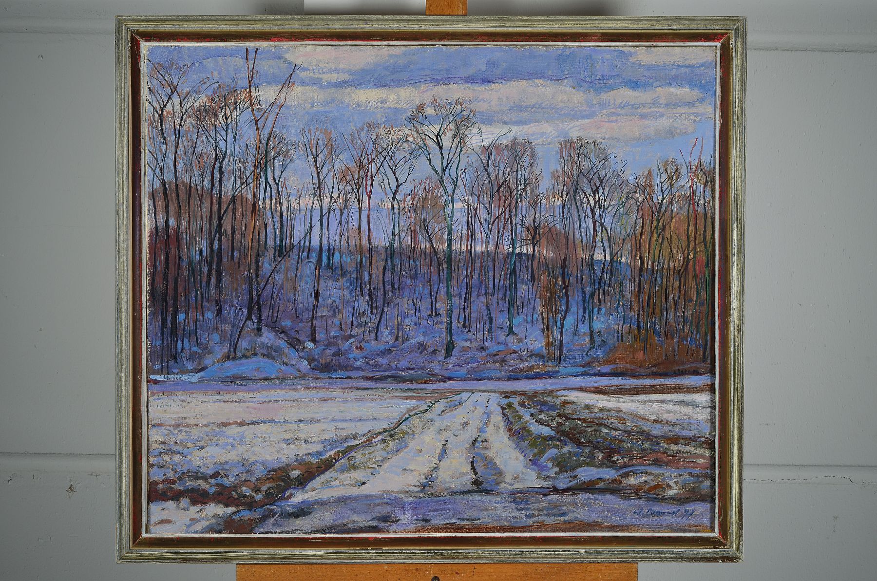 Detail a: Werner Brand, geb. 1933 Löbau, anässig in der Pfalz, Verschneite Winterlandschaft, Öl/Lwd, rechts unten signiert und datiert 97, ca. 60x70cm, R.