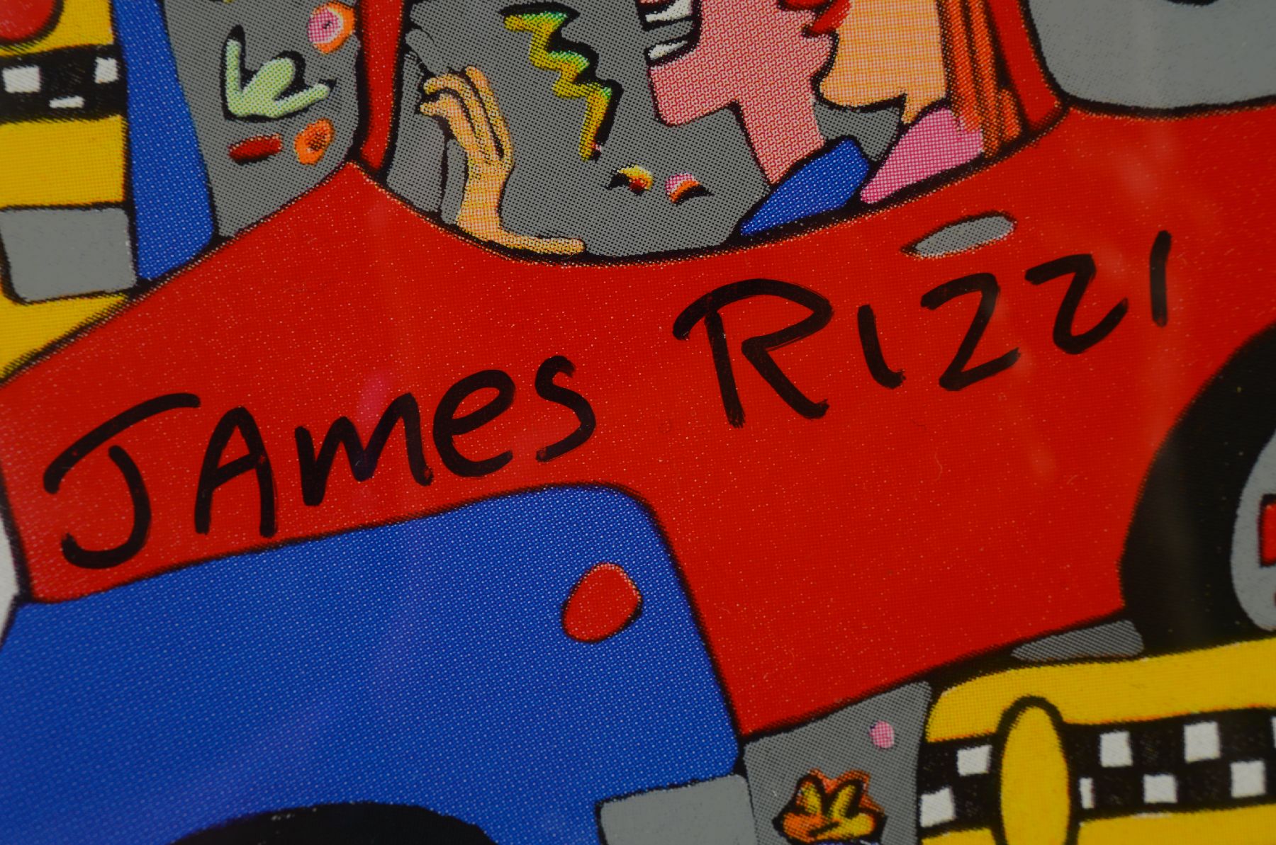 Detail b: James Rizzi, 1950 - 2011, Siebdruck auf Folie, Fruit, handsigniert, ca. 113 x 58 cm, 114 x 59 cm, Rahmen
