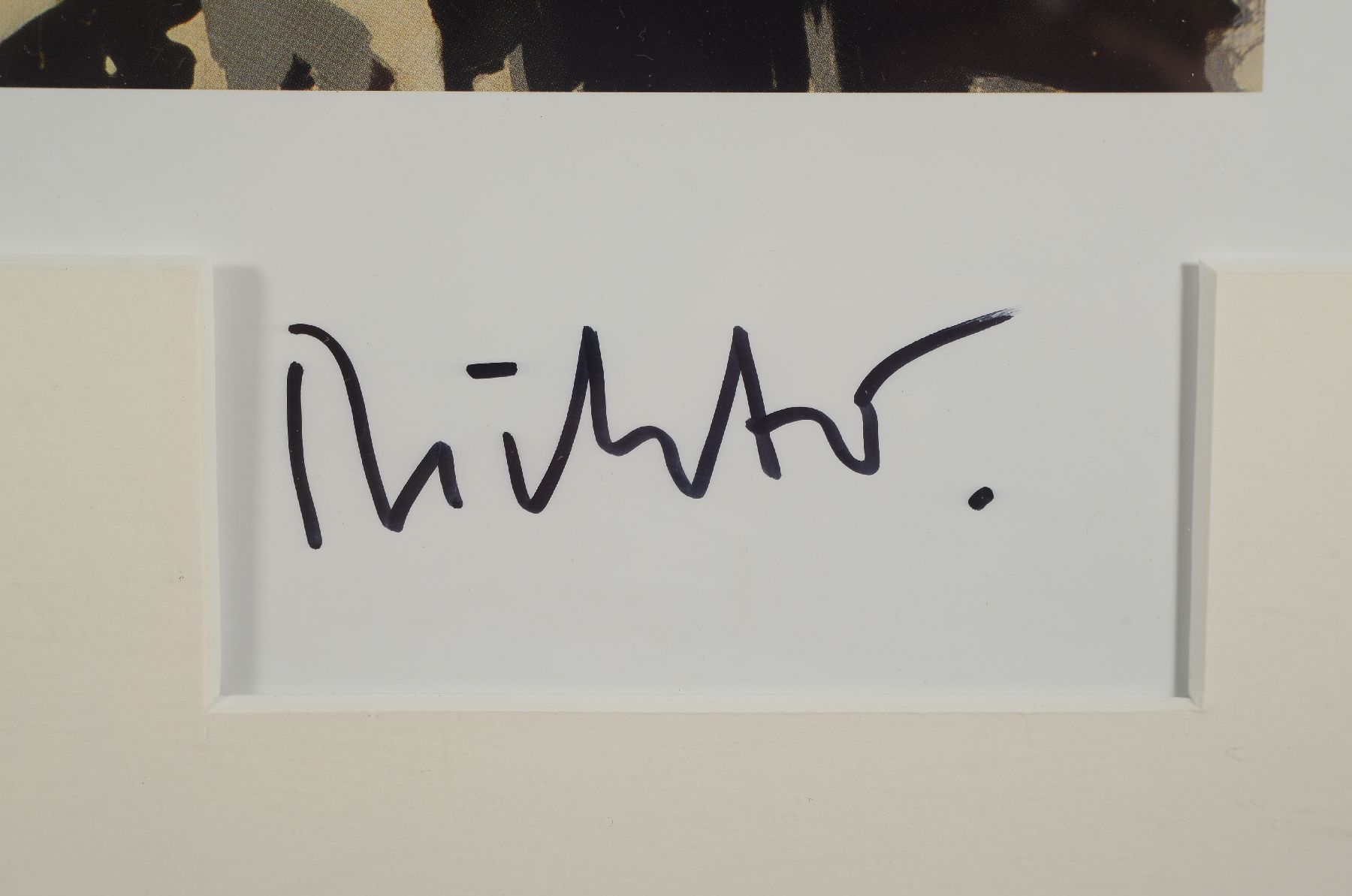 Detail b: Gerhard Richter, geb.1932, Offset-Litho auf dickem Karton, handsigniert, Ansicht von Mü, ca. 63.5x53.5 cm Ausschnitt unter Glas, Rahmen, PP, Gesamt: ...