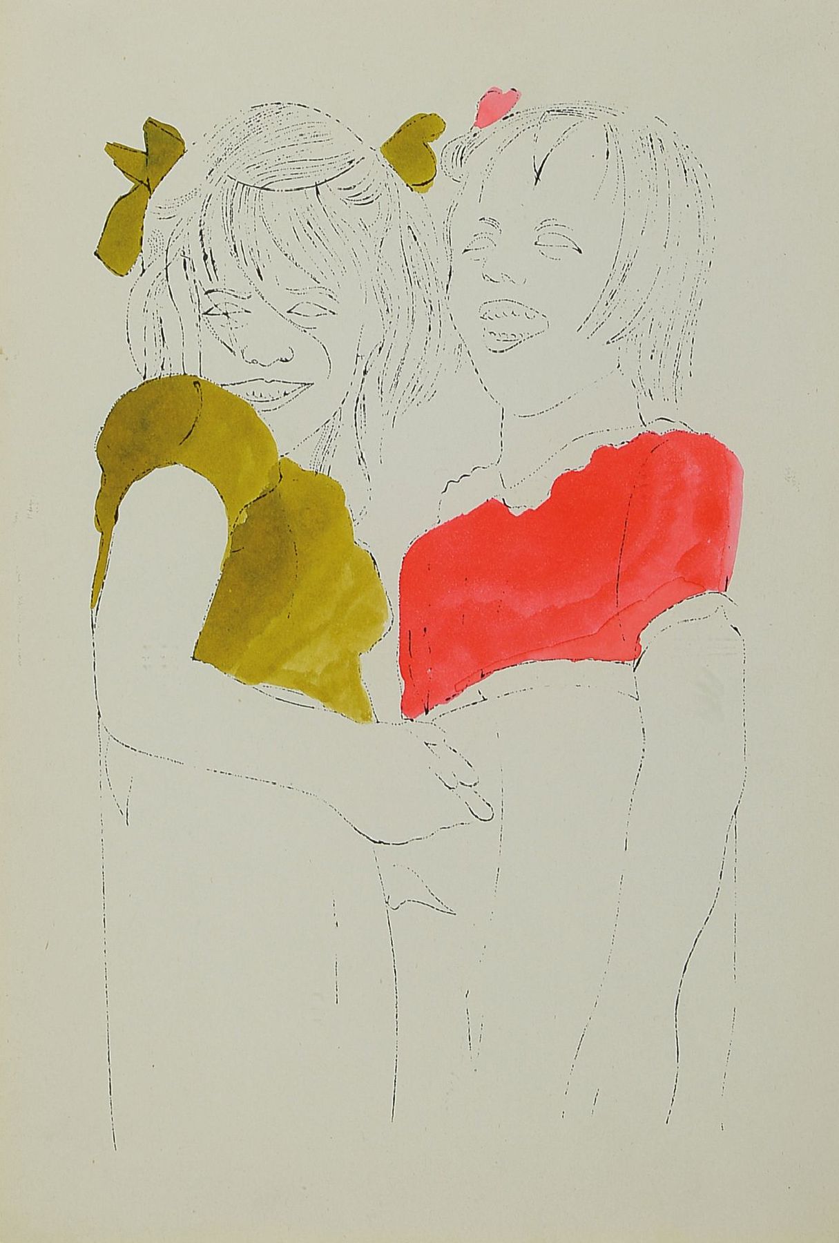 Andy Warhol, 1928-1987, Two Girls, Lithographie, aquarelliert, rückseitig mit zwei Stempel "The estate of Andy Warhol" und "Andy ...