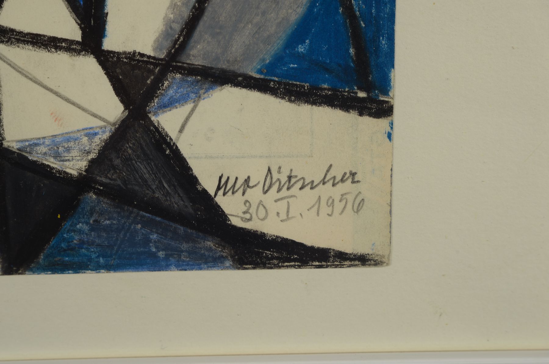 Detail b: Otto Ditscher, 1903 - 1987, Strand Szene mit Badenden, ischia, 7 August 1957, Kreidezeichnung, signiert und datiert, auf Papier, 16 x 22.5 cm