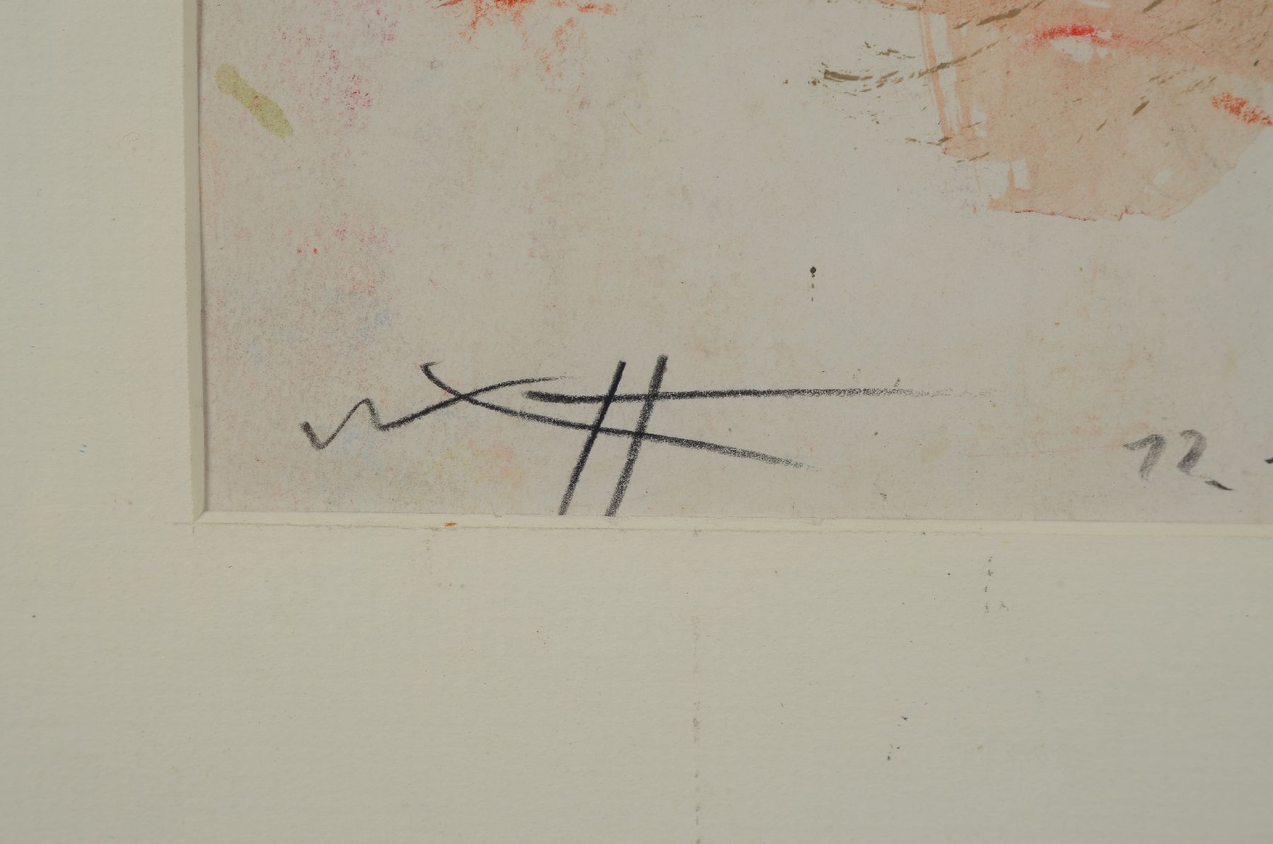 Detail b: Harald Wolf, geb. 1950 in Berlin, Maler und Grafiker, Meisterschüler von Martin Engelmann, Umzug, Kreide auf Papier, signiert und dat. 12.10.02, ca. ...